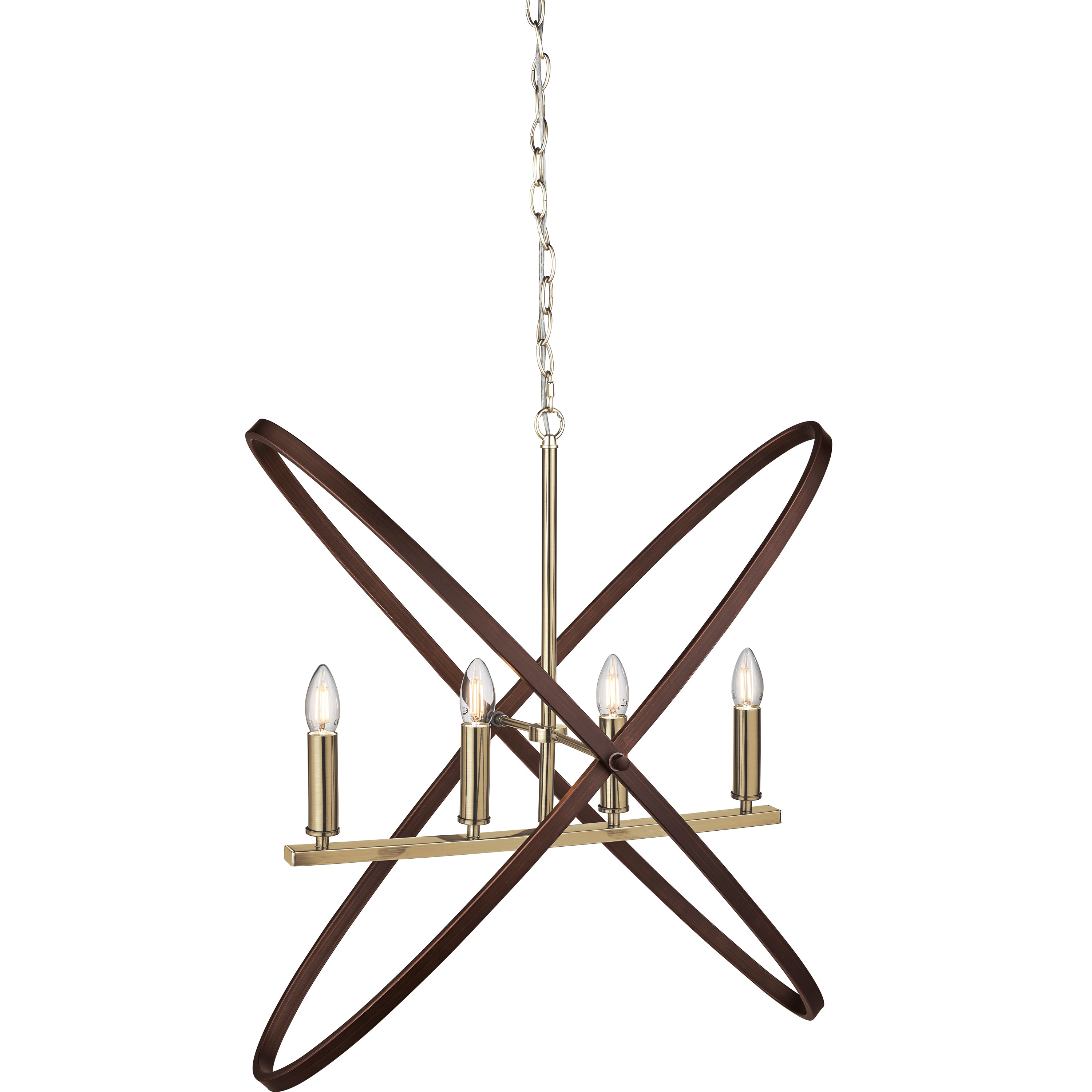 Searchlight Harding 4 Light Pendant, Bronze