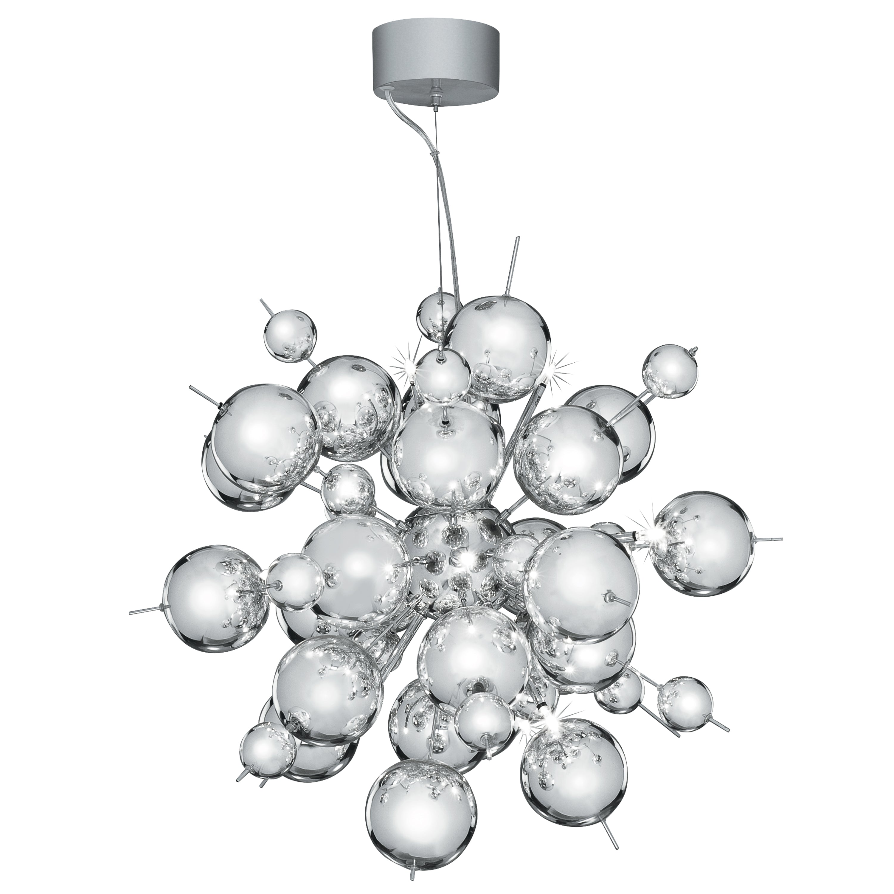 Searchlight Mersey 12 Light Chrome Pendant With Chome Finish Balls