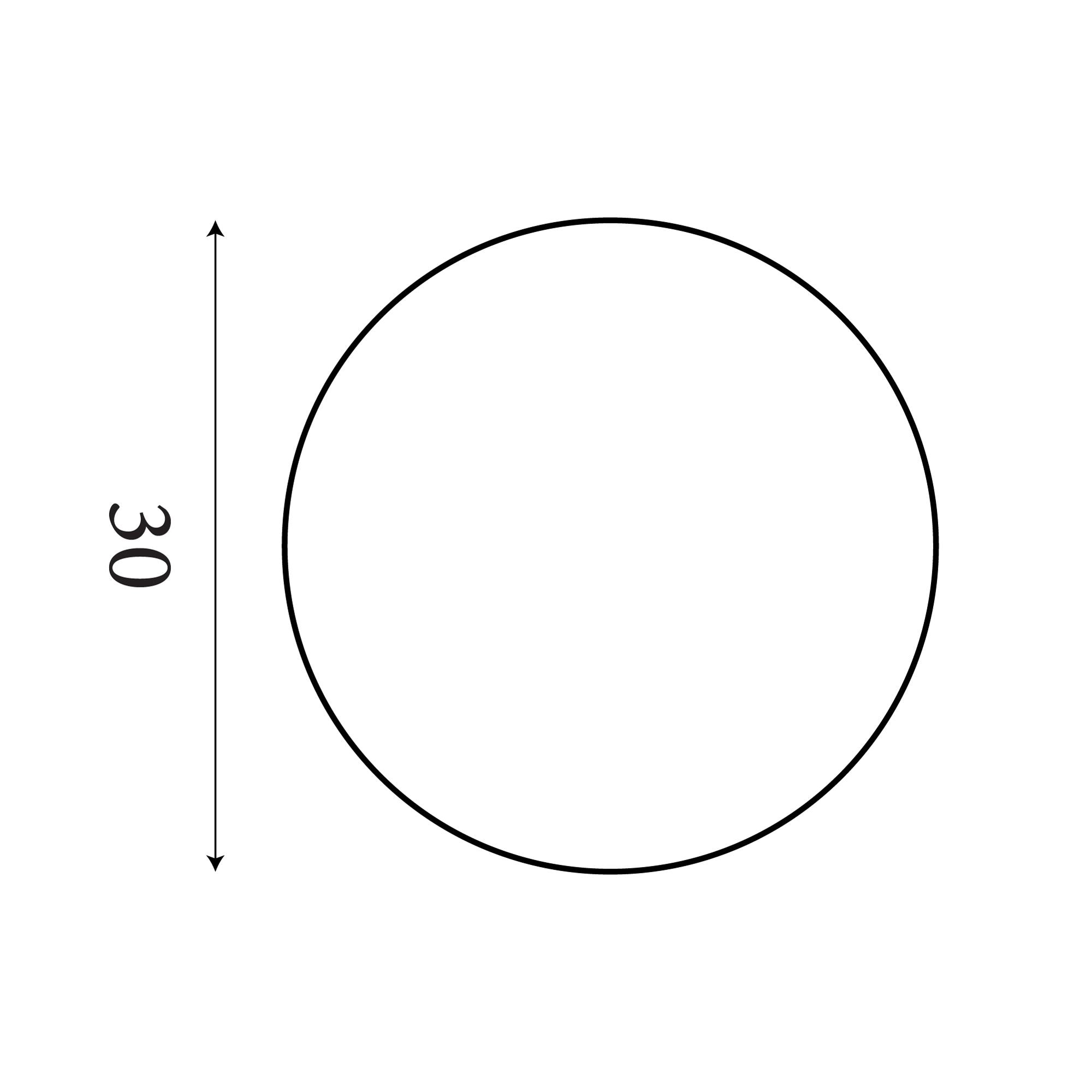 Technical line drawing of the Searchlight Maya LED flush light showing a 30cm diameter