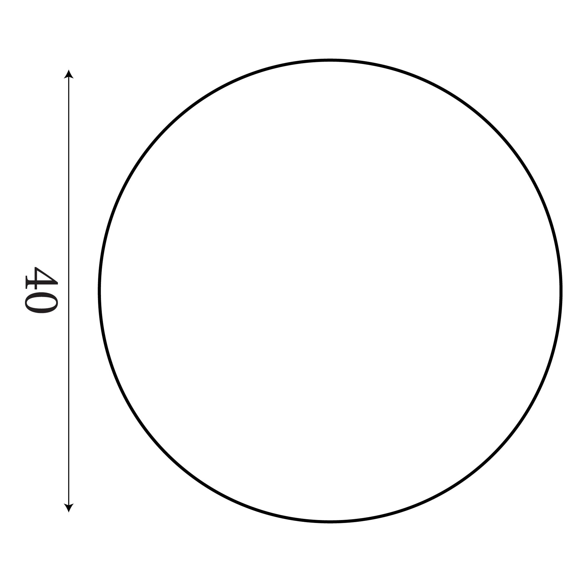 Technical line drawing of the Searchlight Maya LED flush light showing a 40cm diameter