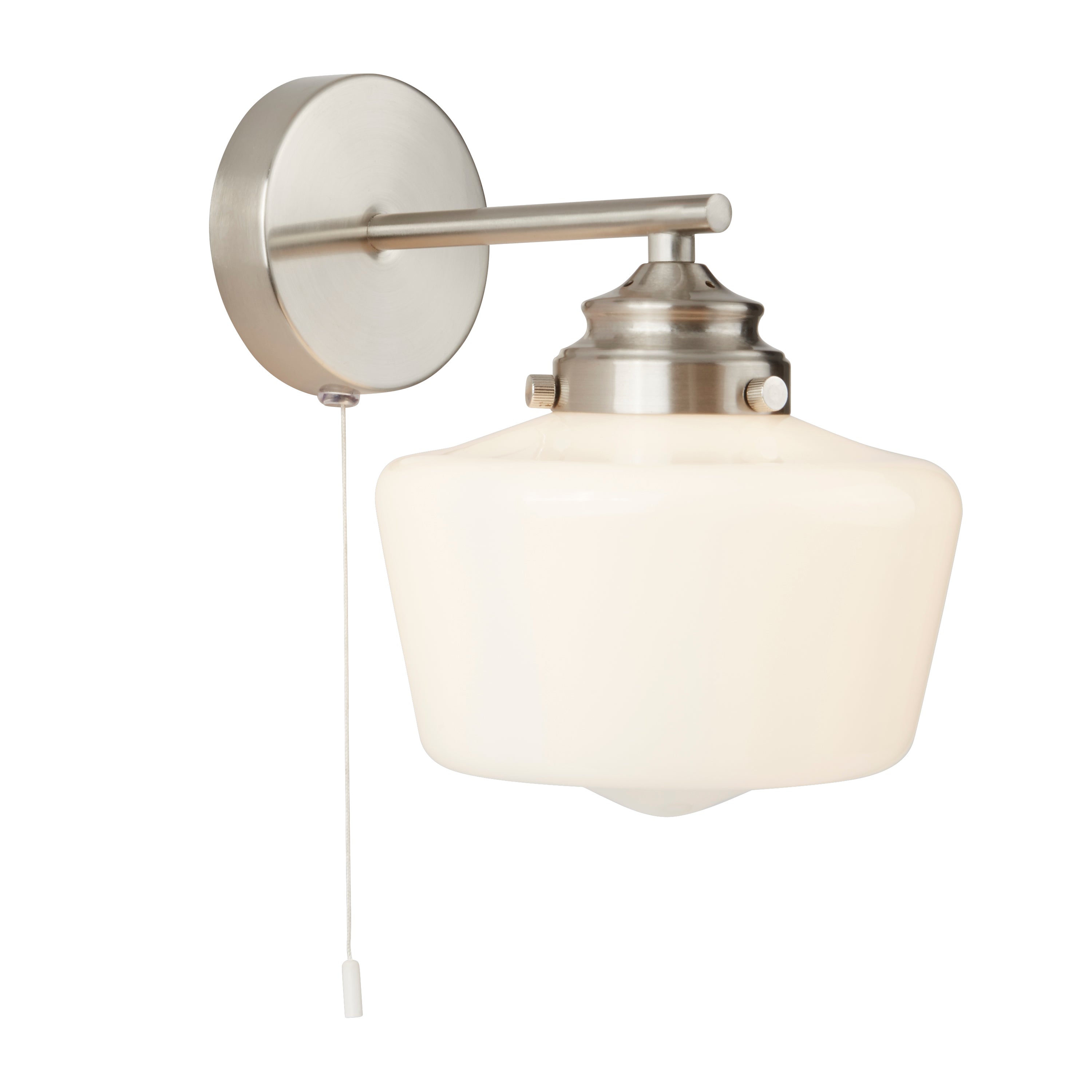 Searchlight Sandhill Wall Light - Silver & Opal Glass