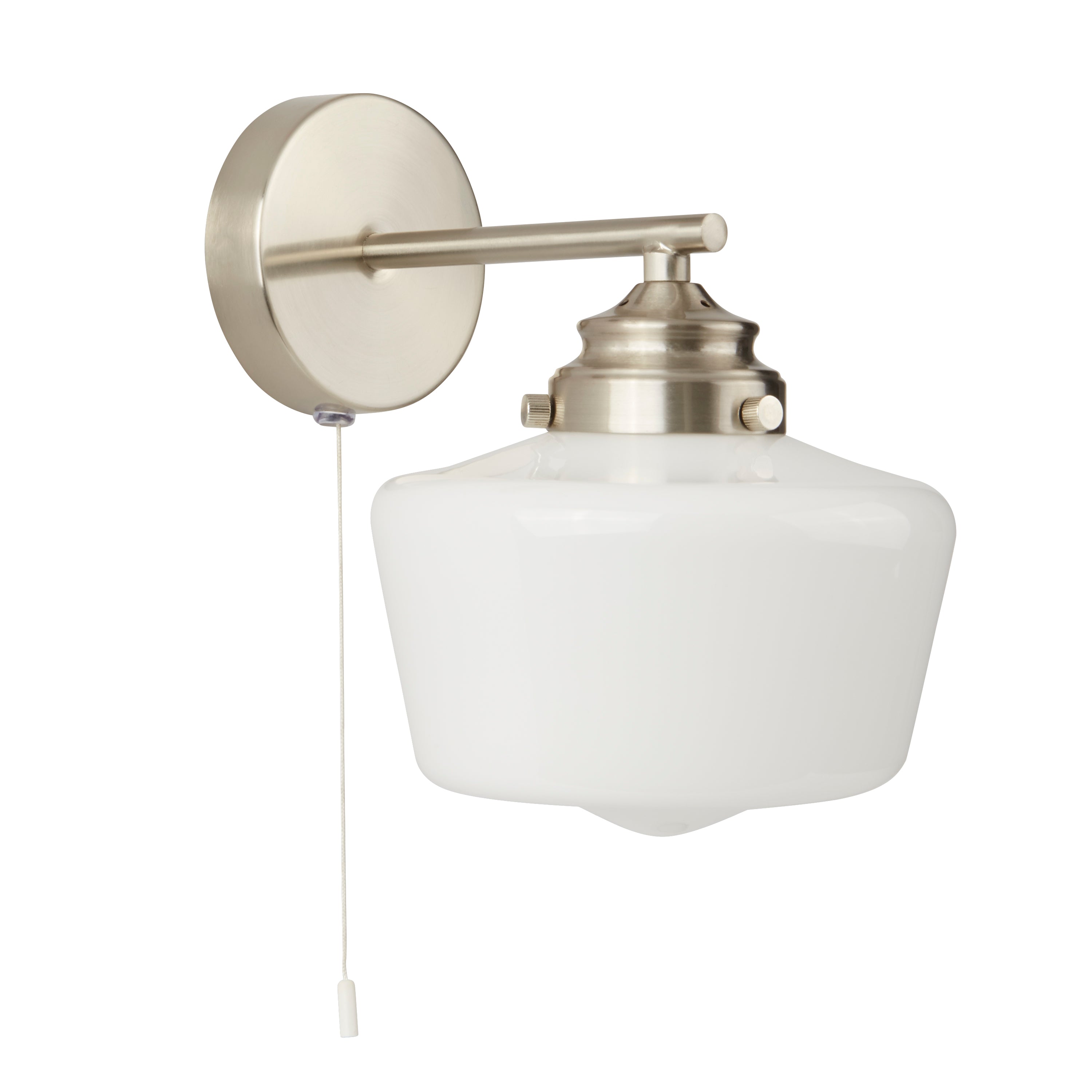 Searchlight Sandhill Wall Light - Silver & Opal Glass