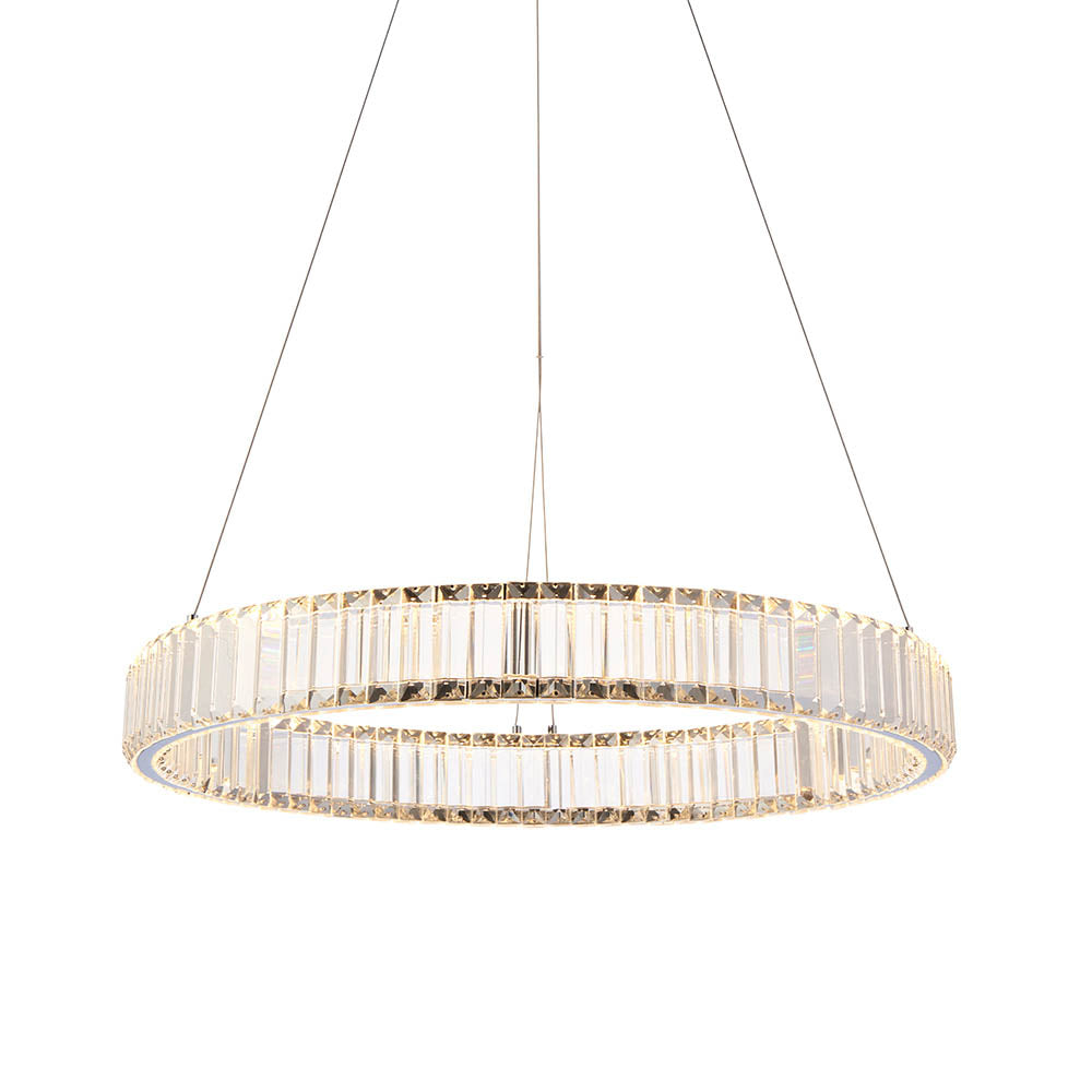 Utopia Sabo LED Ring Pendant - Clear Crystal Glass