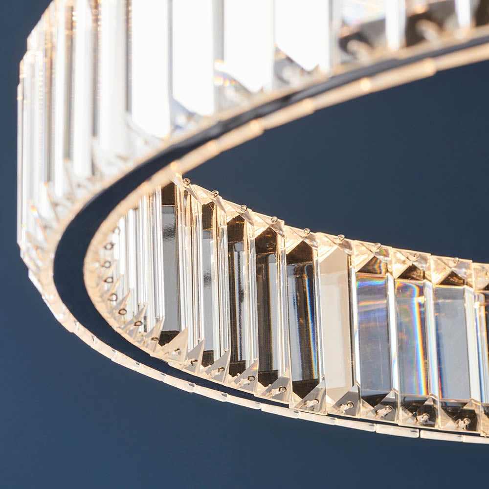 Utopia Sabo LED Ring Pendant - Clear Crystal Glass