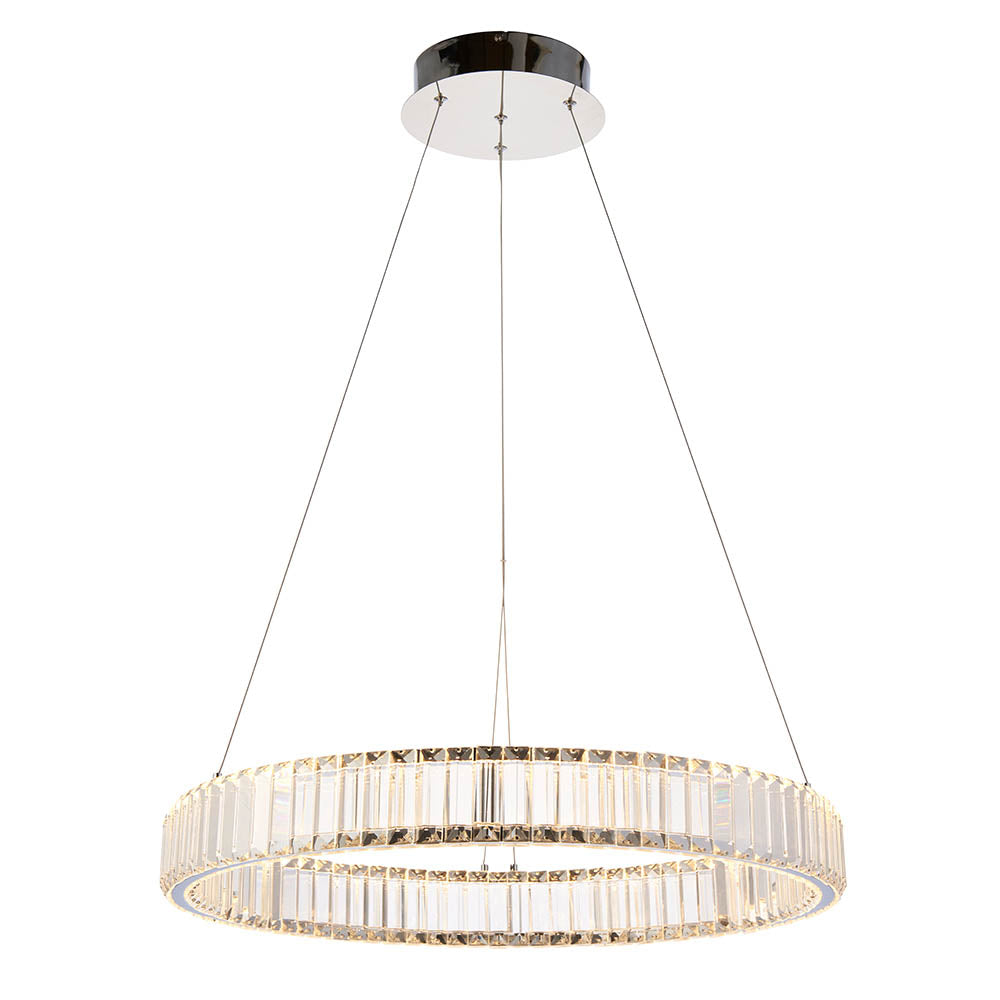 Utopia Sabo LED Ring Pendant - Clear Crystal Glass