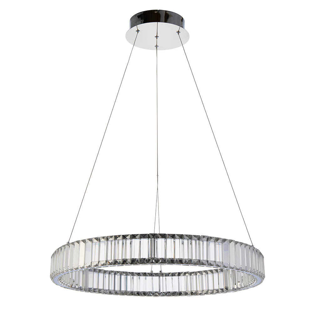 Utopia Sabo LED Ring Pendant - Clear Crystal Glass