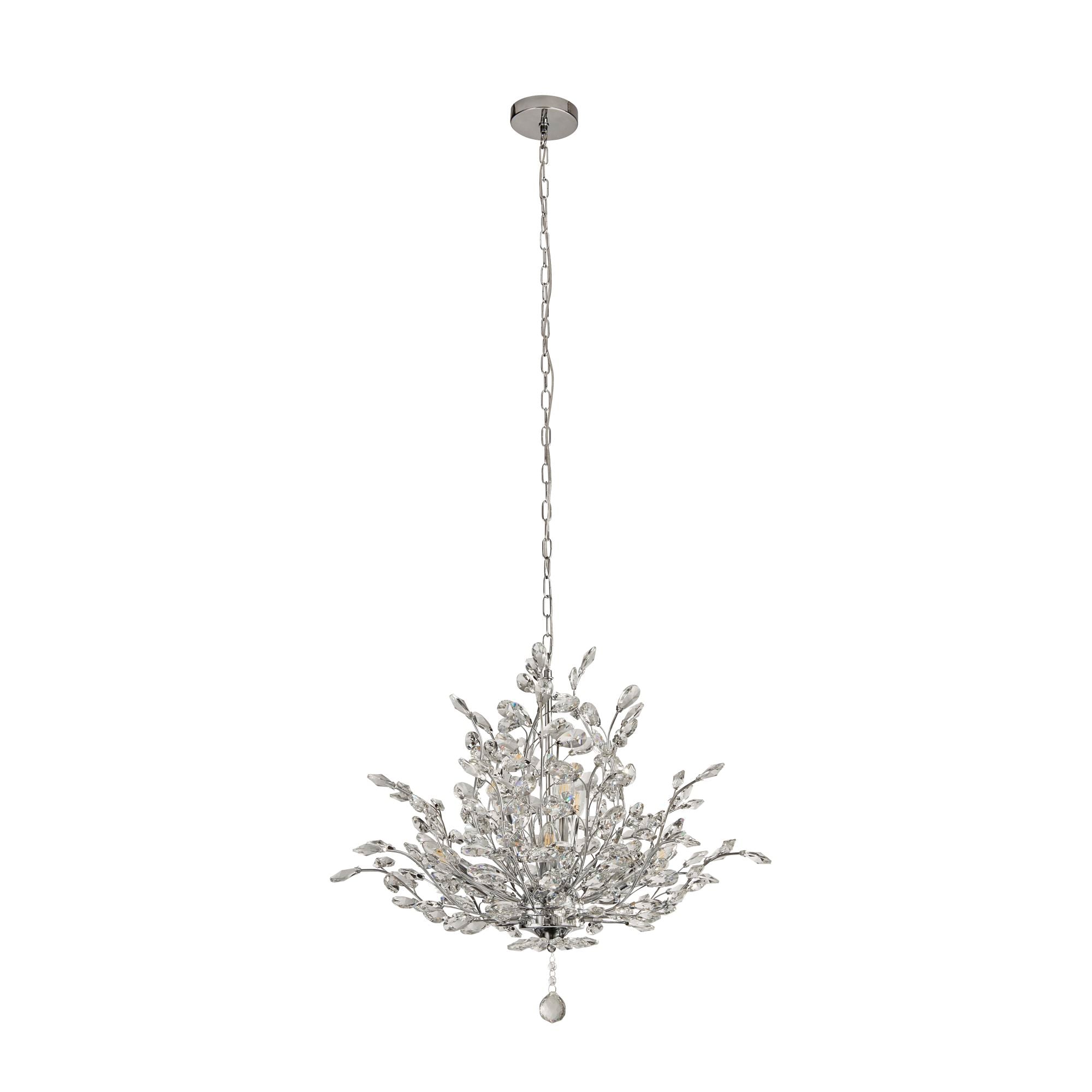 Searchlight Byford 7 Light Ceiling Pendant - Chrome & Crystal Glass
