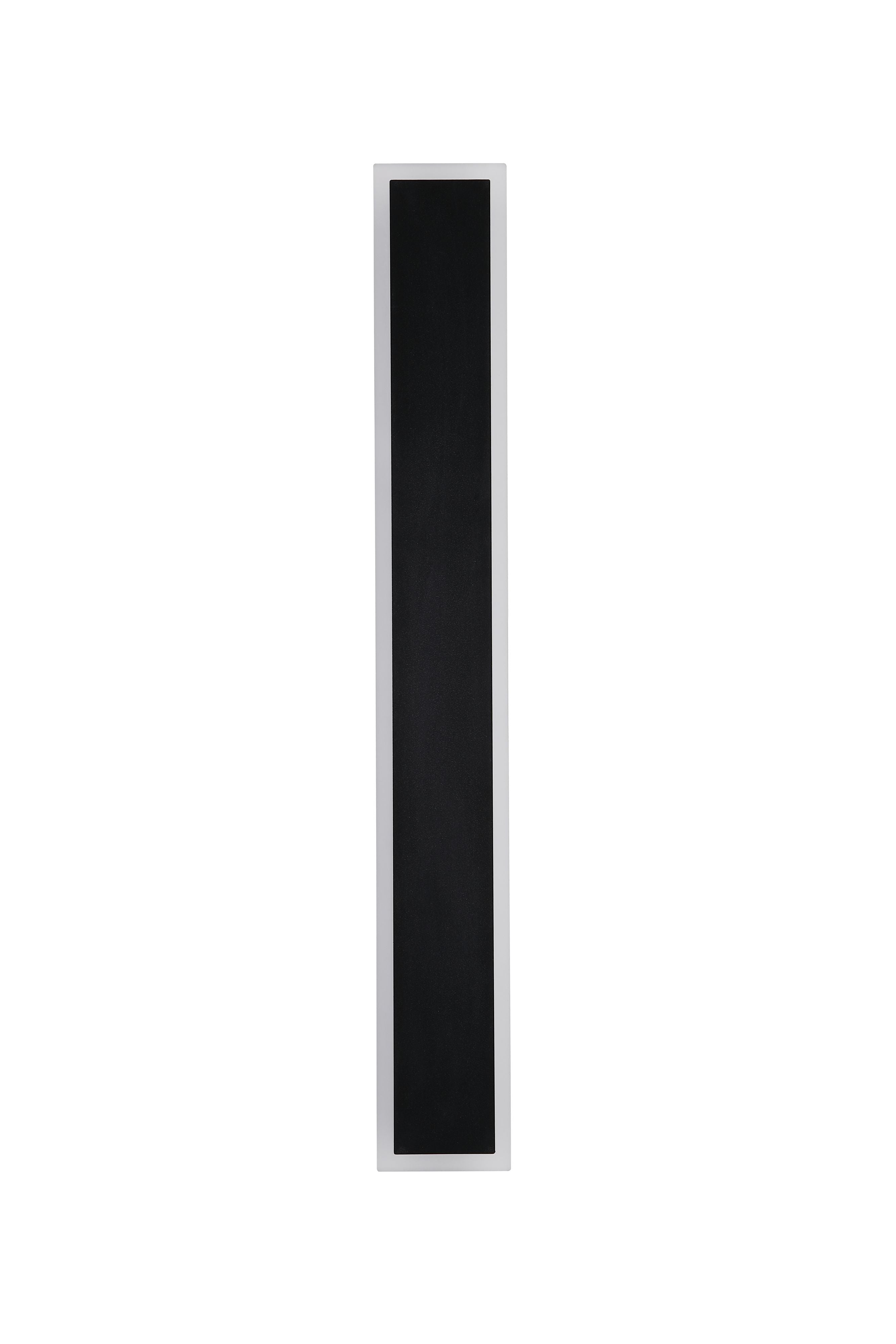 Searchlight Bordo II Square 600mm black LED outdoor wall light, unlit, studio shot showing the sand black finish and acrylic diffuser panel