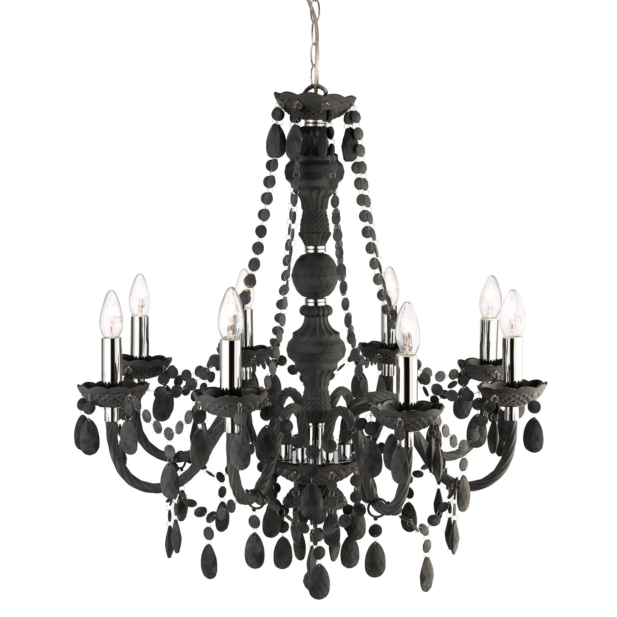 Searchlight Maple 8 Light Pendant - Grey Glass & Acrylic