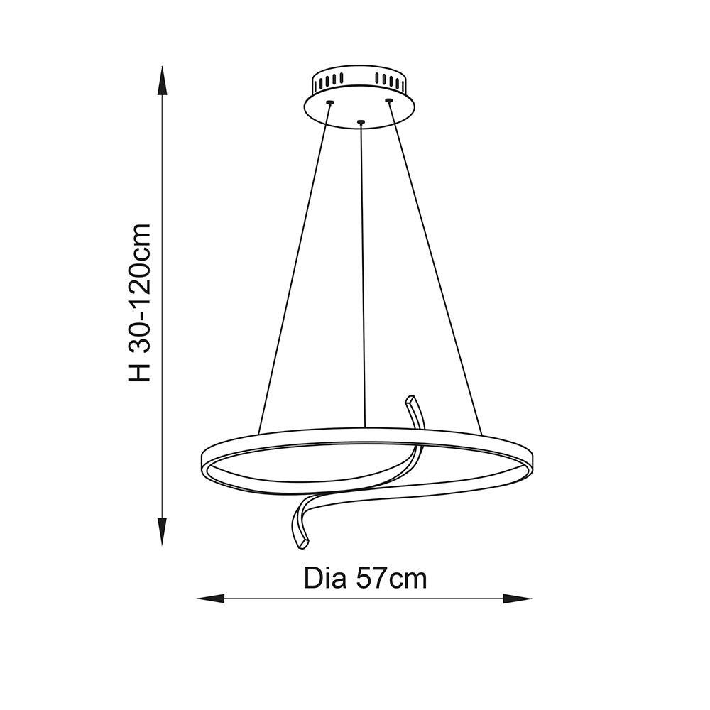 Endon Rafe Single Light Pendant - Brushed Gold Plated Finish & White Silicone