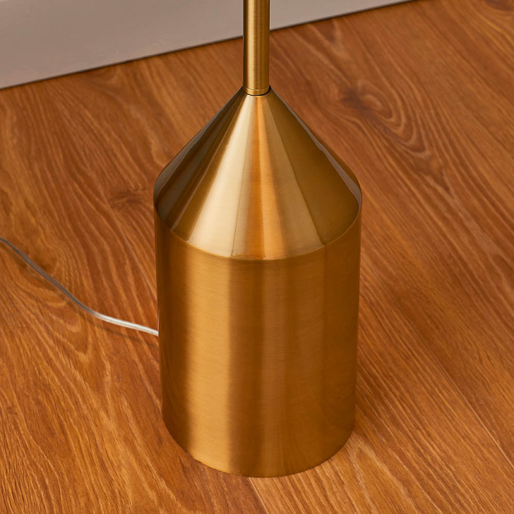 Endon Nova Single Light Floor Lamp - Antique Brass Plate & Gloss White
