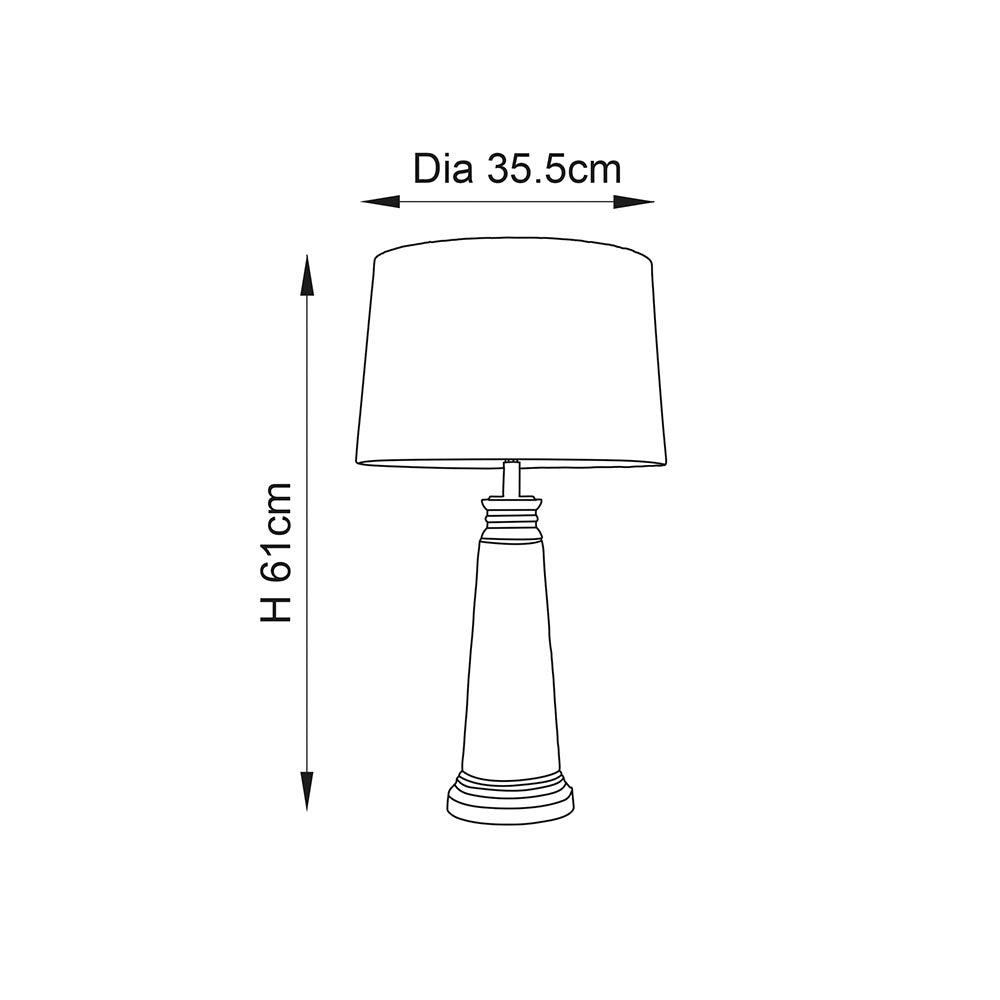 Endon Winslet Single Light Table Lamp - Clear Hammered Glass & Teal Velvet