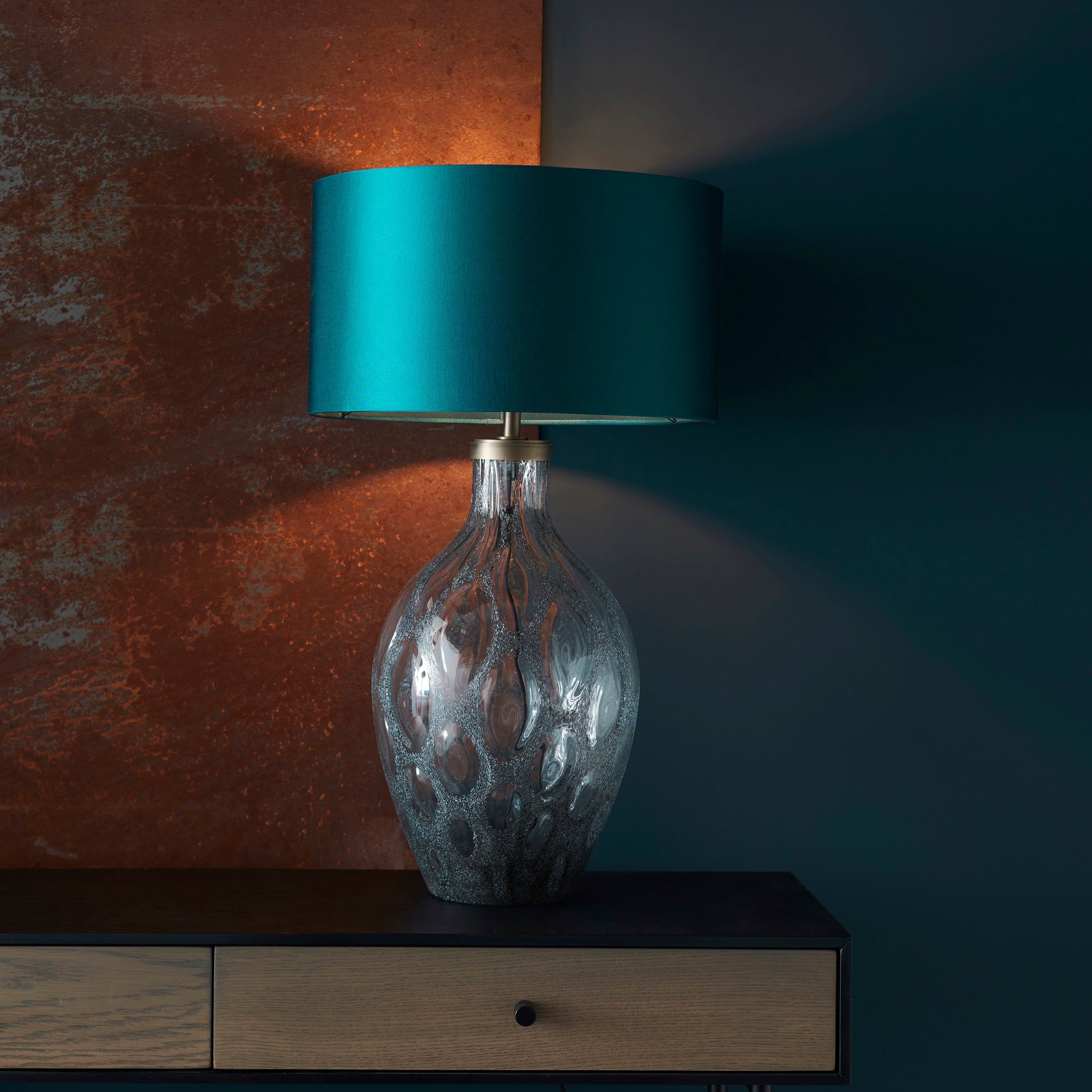 Endon Hurley Table Lamp - Charcoal Glass - Base Only - 51cm Tall