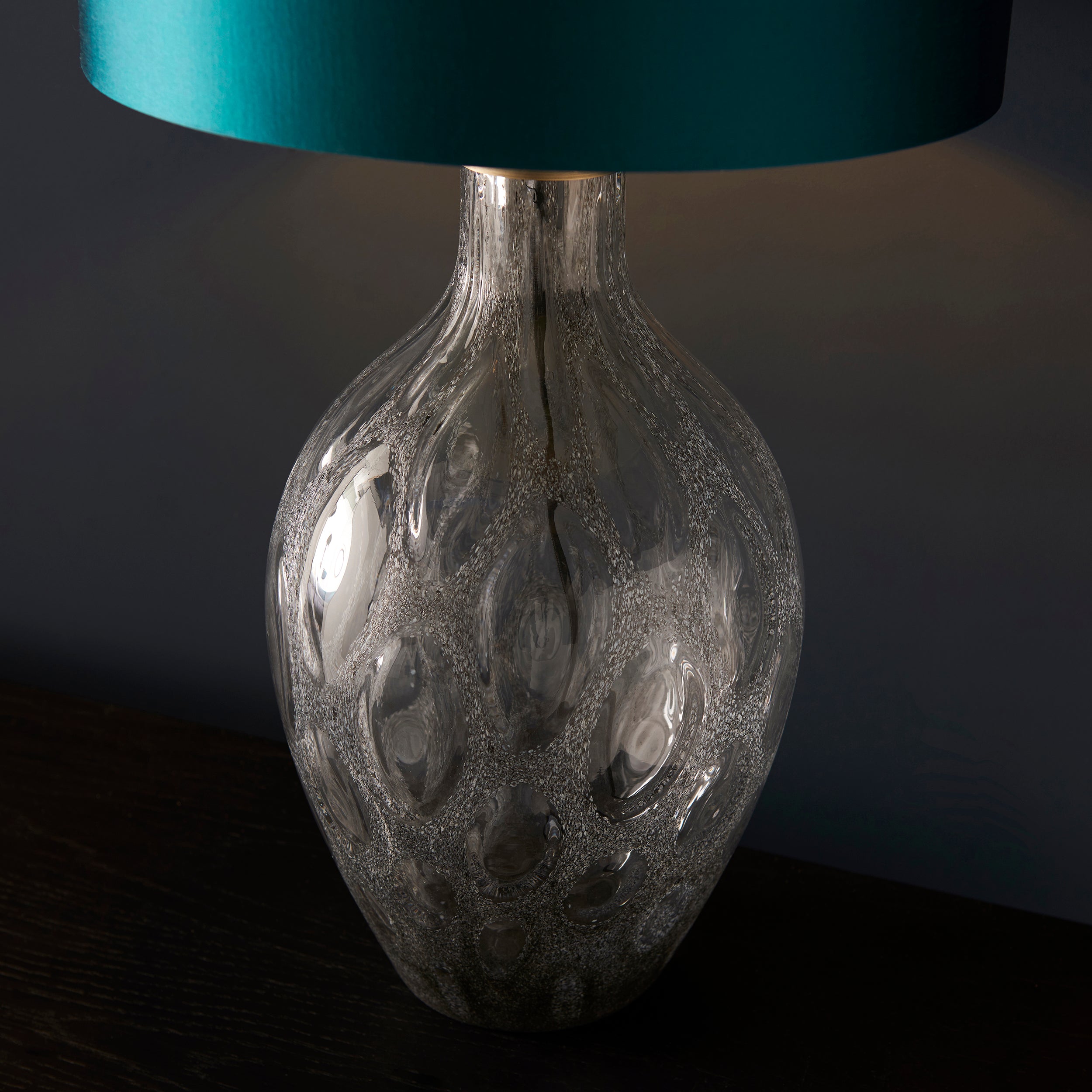 Endon Hurley Table Lamp - Charcoal Glass - Base Only - 51cm Tall