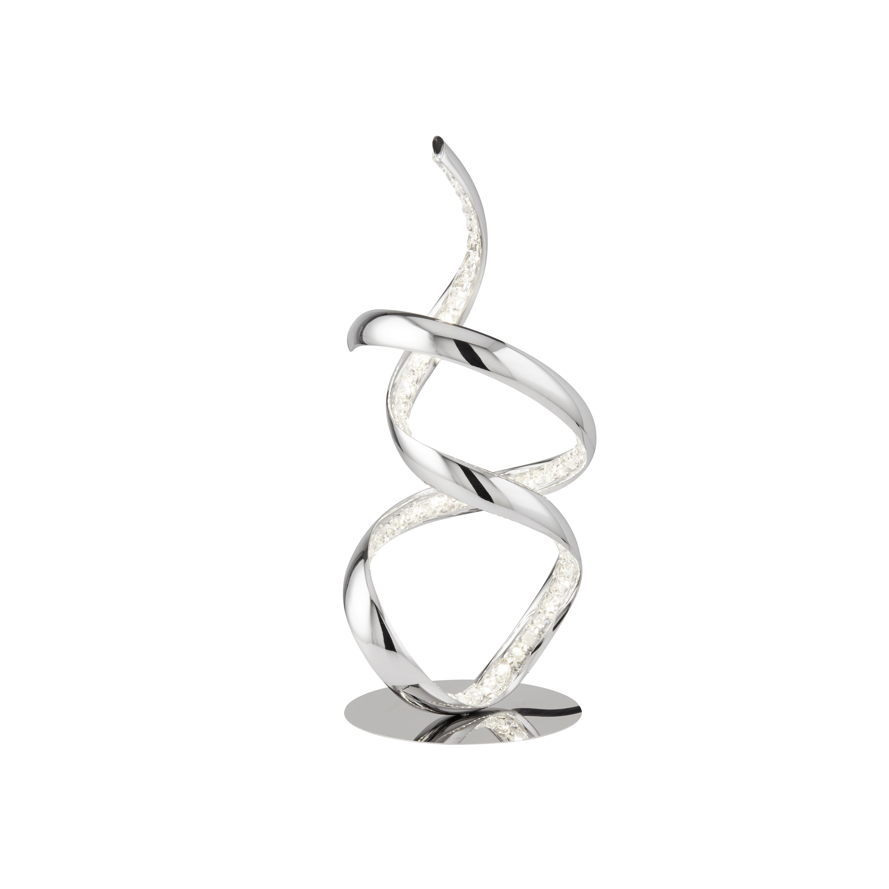 Searchlight Tennyson Arm LED Table Lamp - Chrome & Clear Crystal