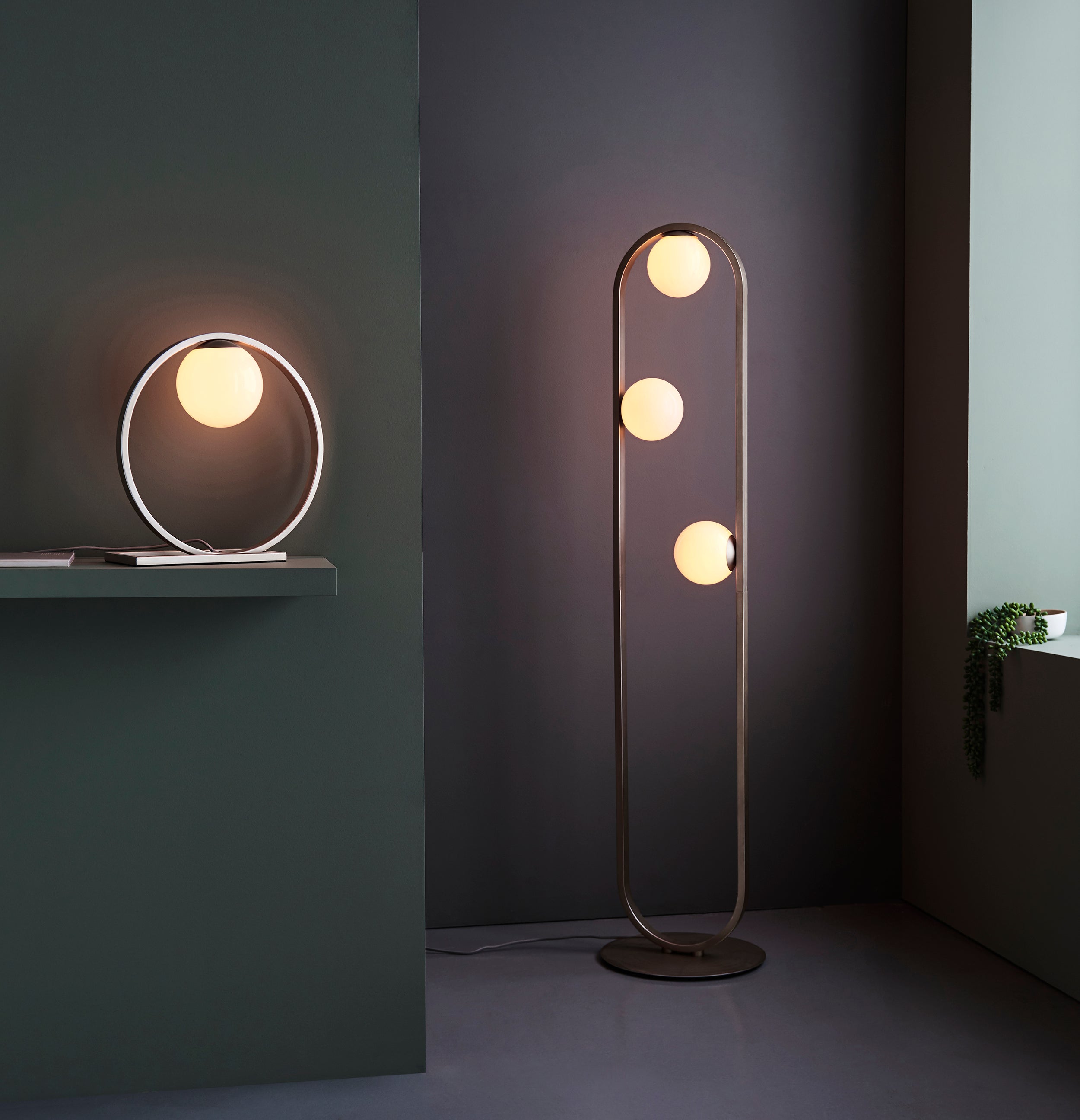 Endon Enzo Table Lamp - Brushed Silver
