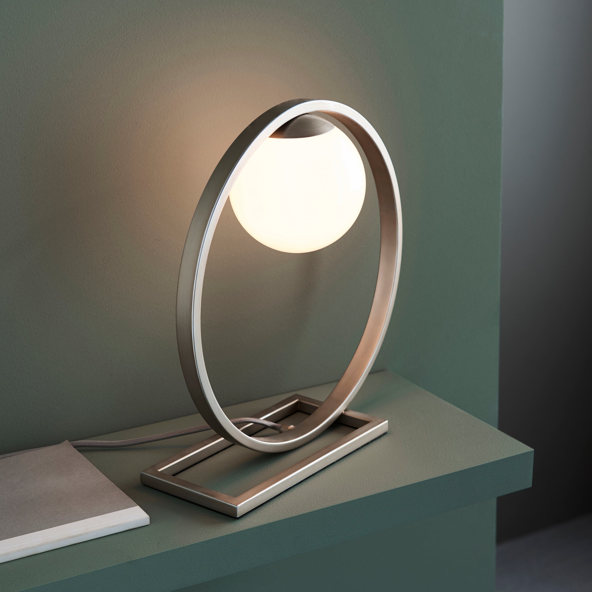 Endon Enzo Table Lamp - Brushed Silver