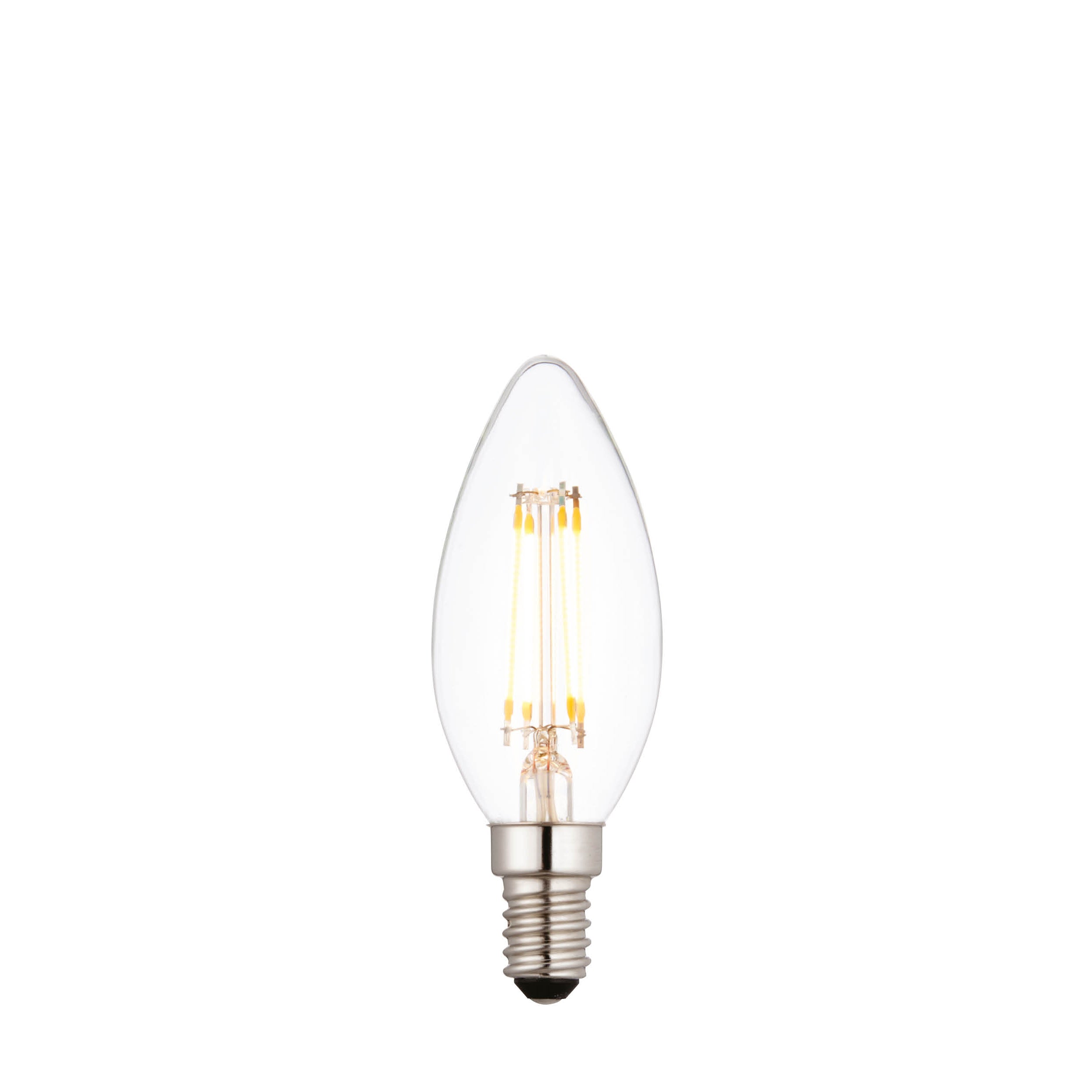 Endon E14 LED 4W Candle Bulb - 2700K - Dimmable - Clear Glass