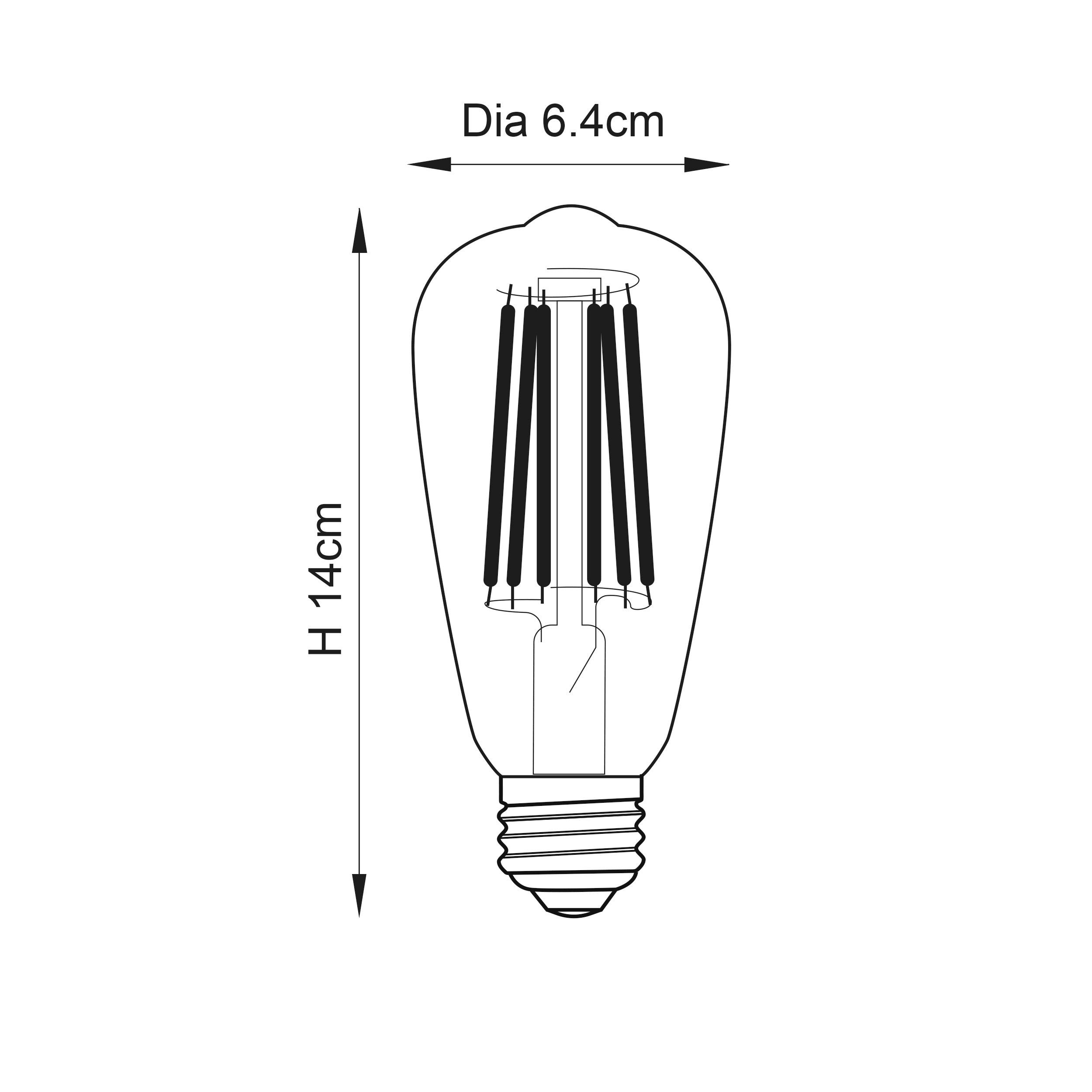 Endon E27 LED 6W Pear Shaped Bulb - 2700K - Dimmable - Clear Glass