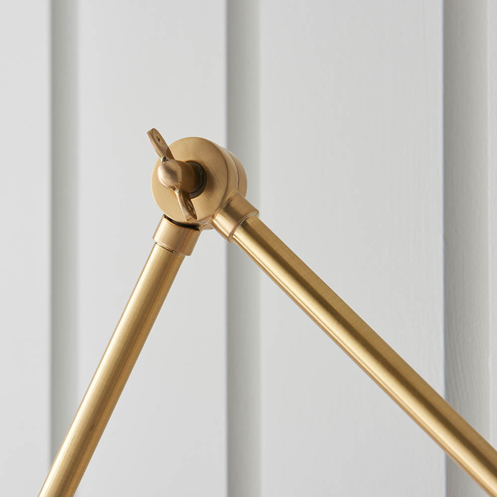 Endon Lehal Single Light Wall Light - Antique Solid Brass & Matt Black