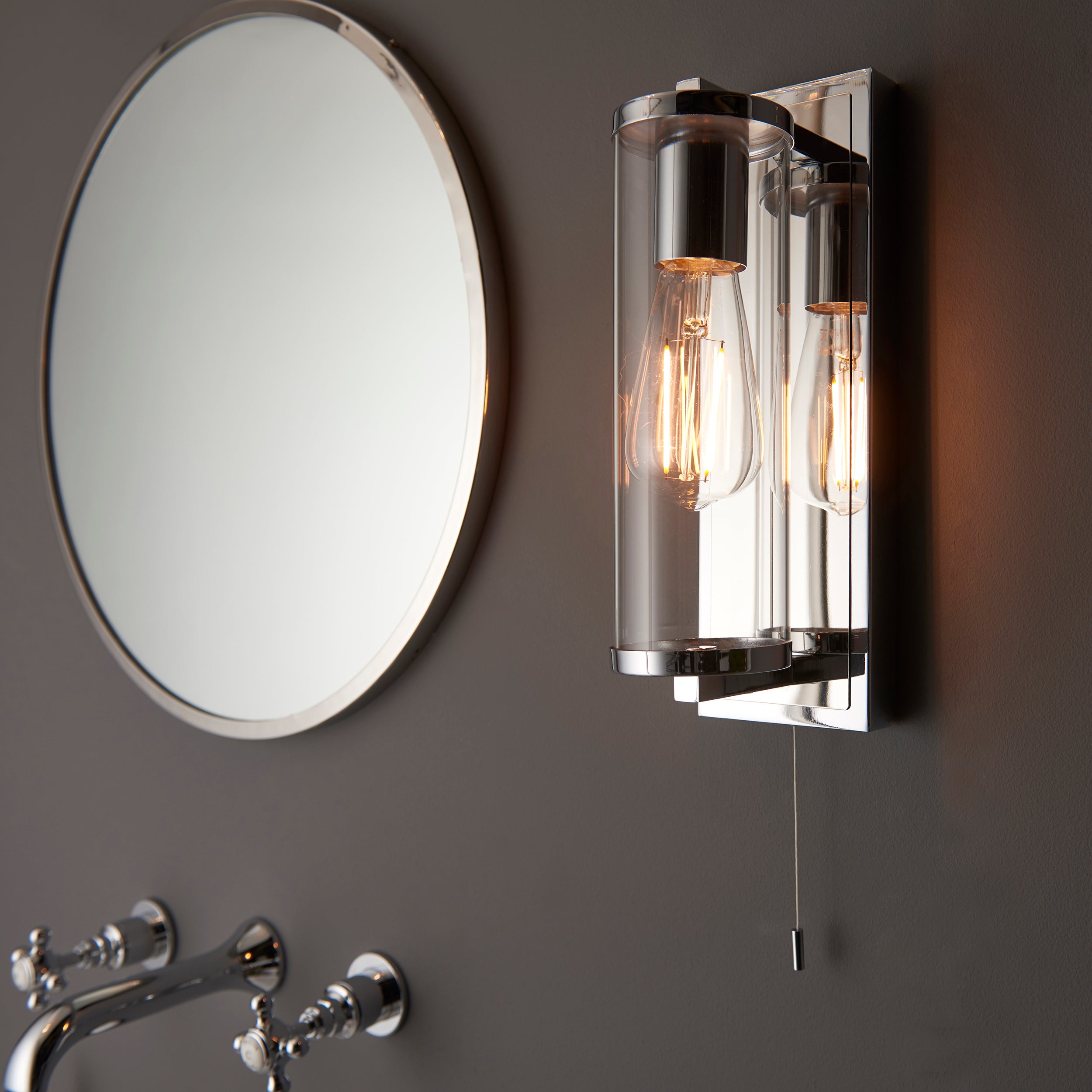 Endon Tube Wall Light - IP44 - Chrome