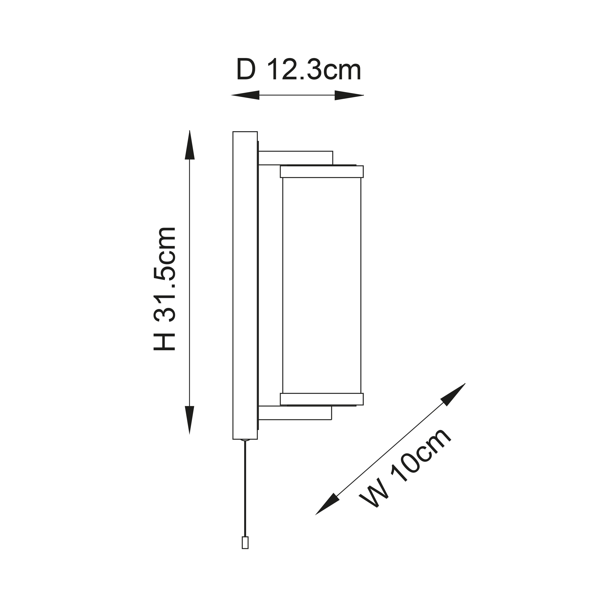 Endon Tube Wall Light - IP44 - Dark Bronze