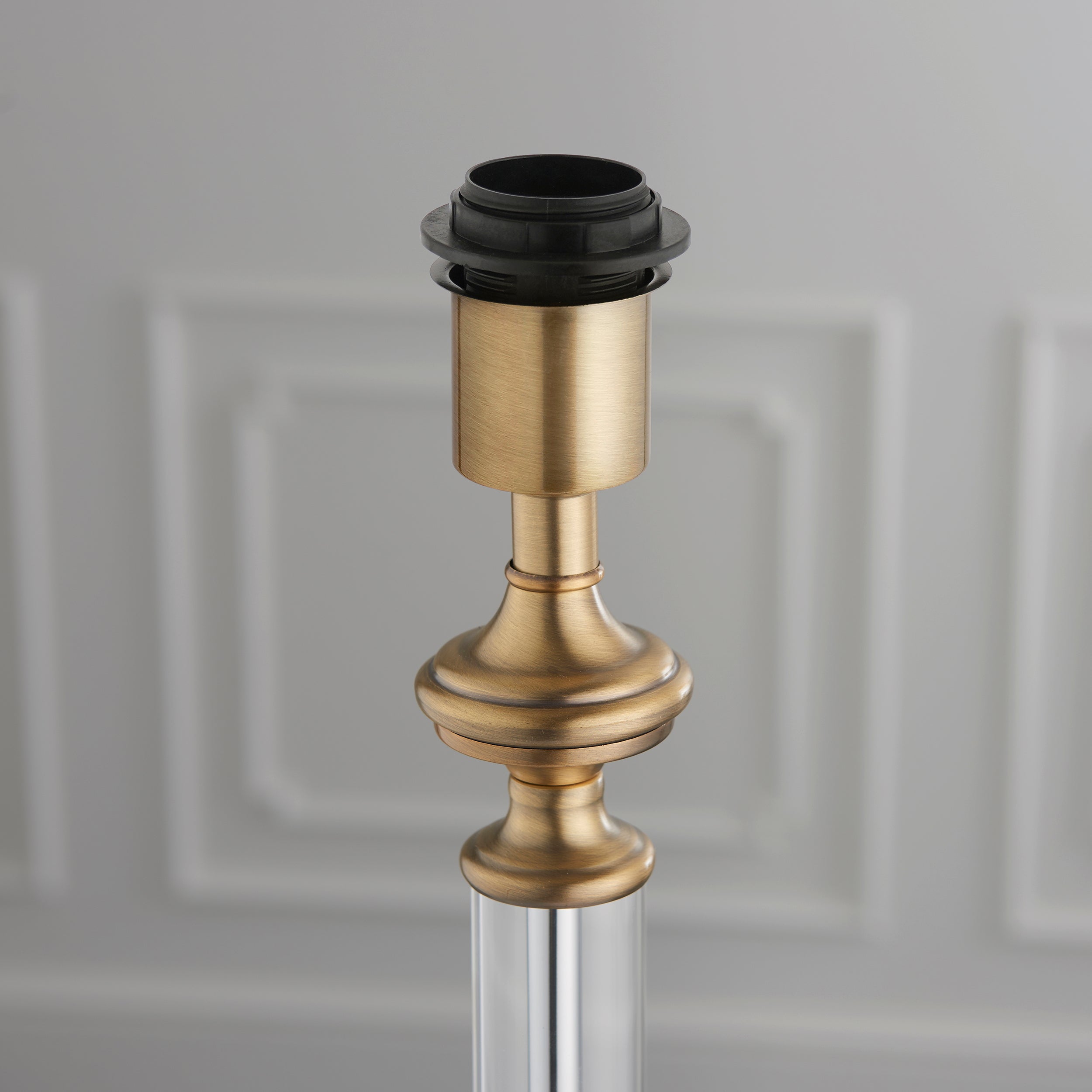 Endon Avebury Single Light Table Lamp Base - Antique Brass & Clear Glass - Base Only
