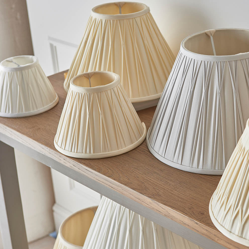 Endon Chatsworth 8" Single Light Shade - Ivory Silk - Shade Only