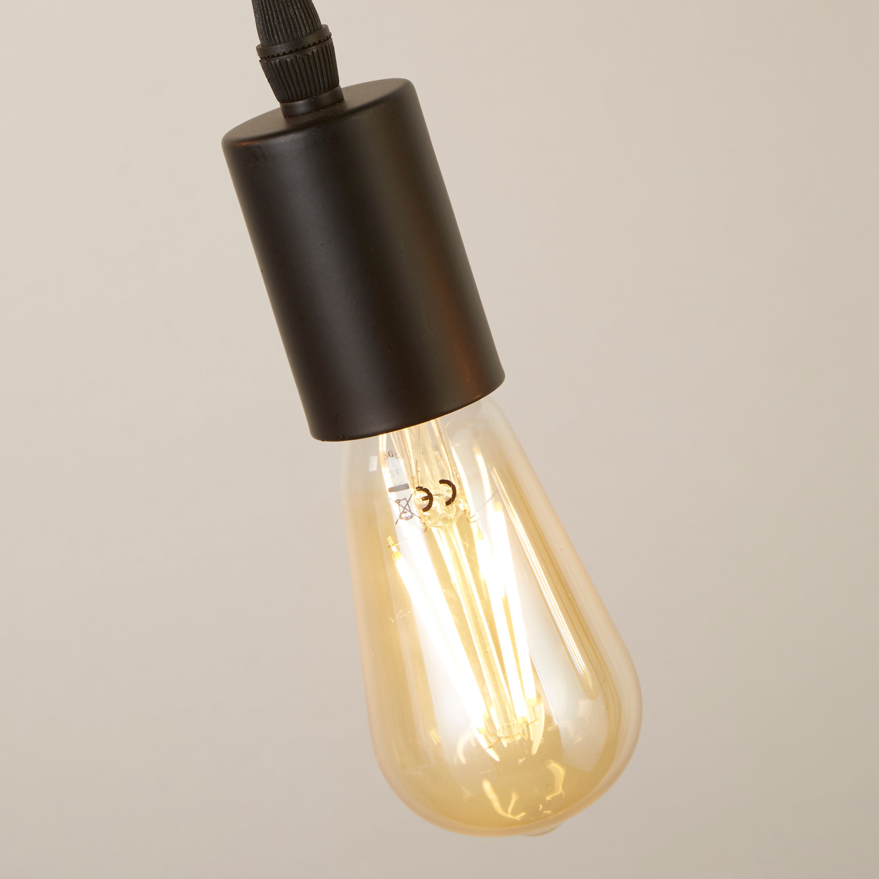 Searchlight Woodstock 4 Light Bar Pendant - Natural Wood & Black