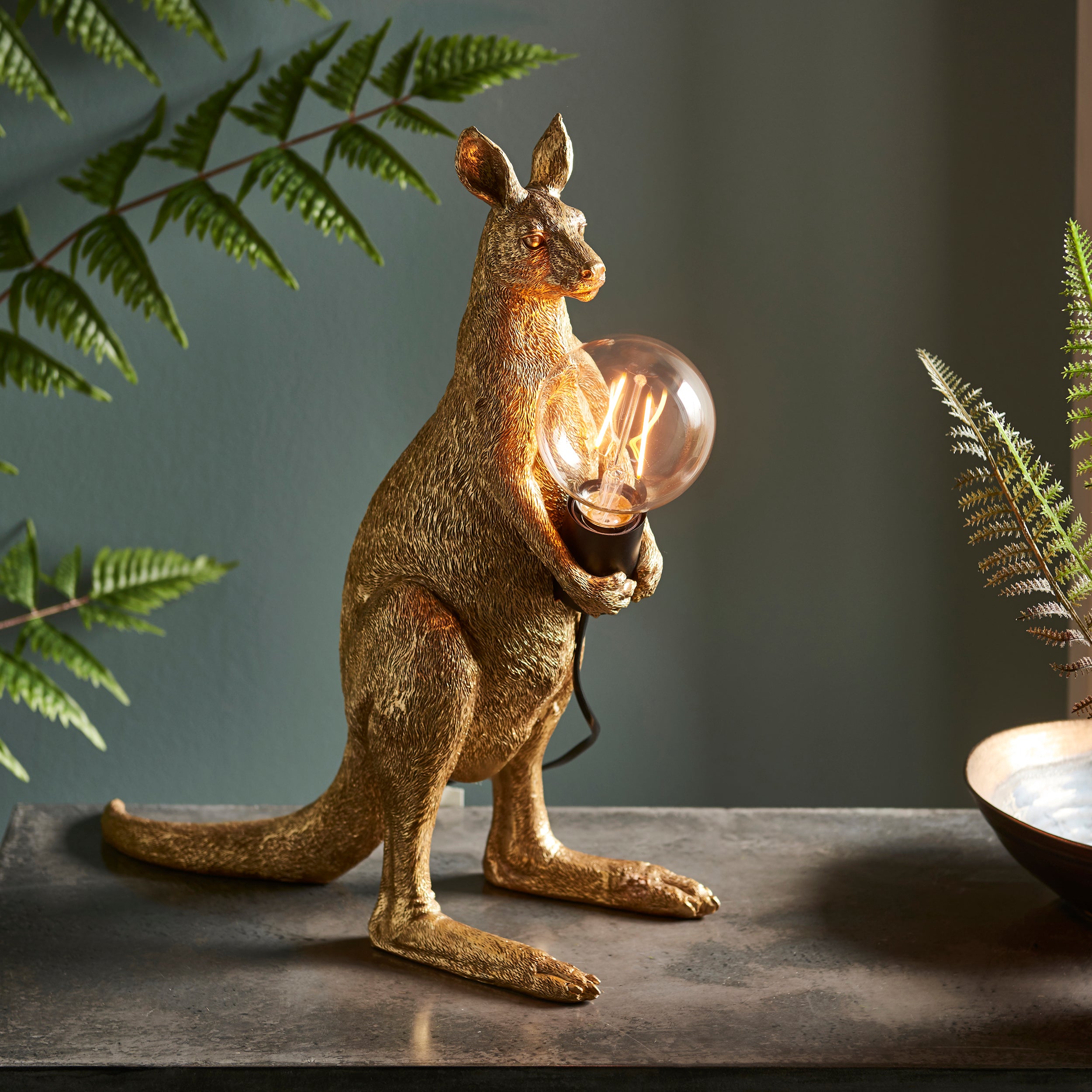 Endon Skippy The Kangaroo Table Lamp - Vintage Gold