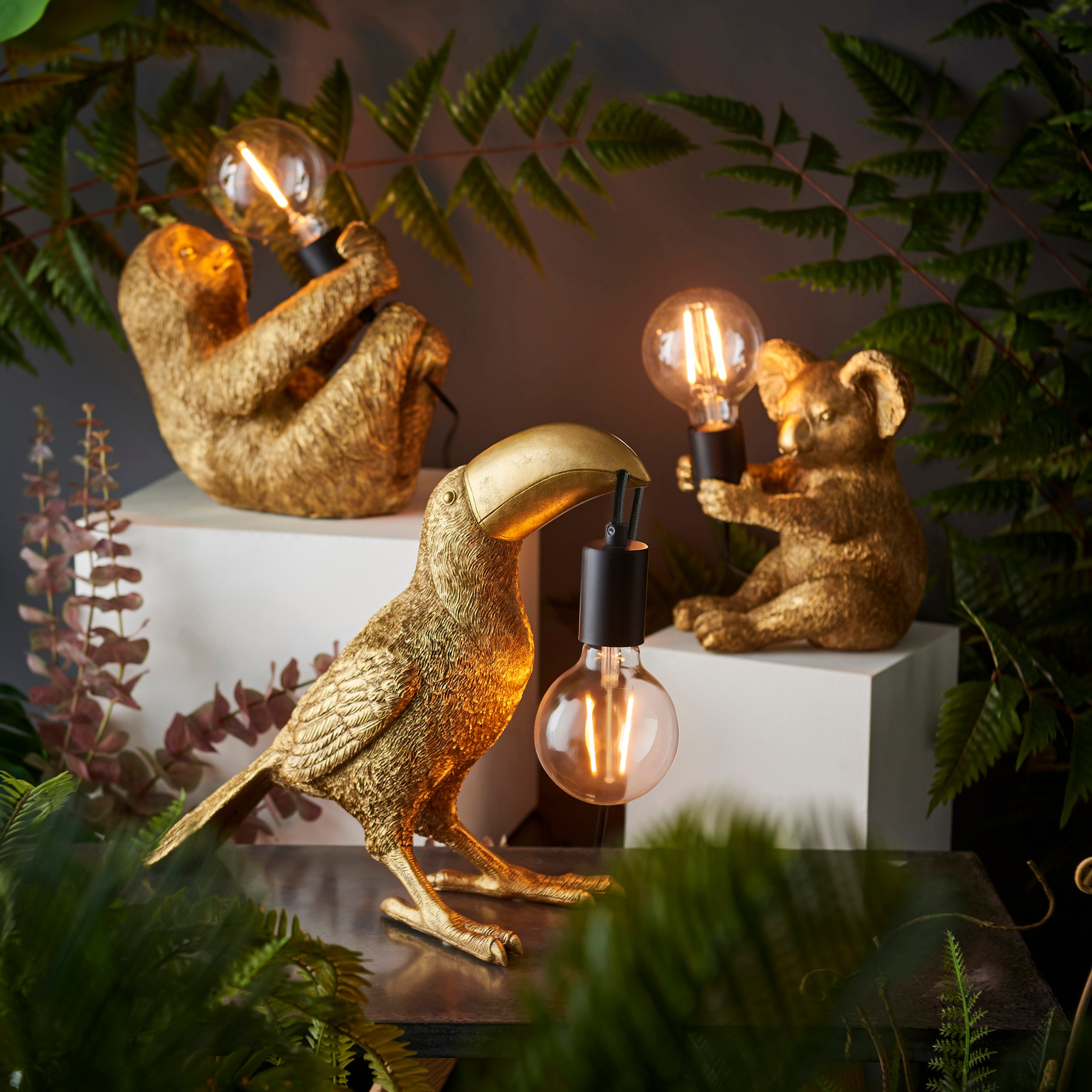Endon Beaky The Toucan Table Lamp - Vintage Gold