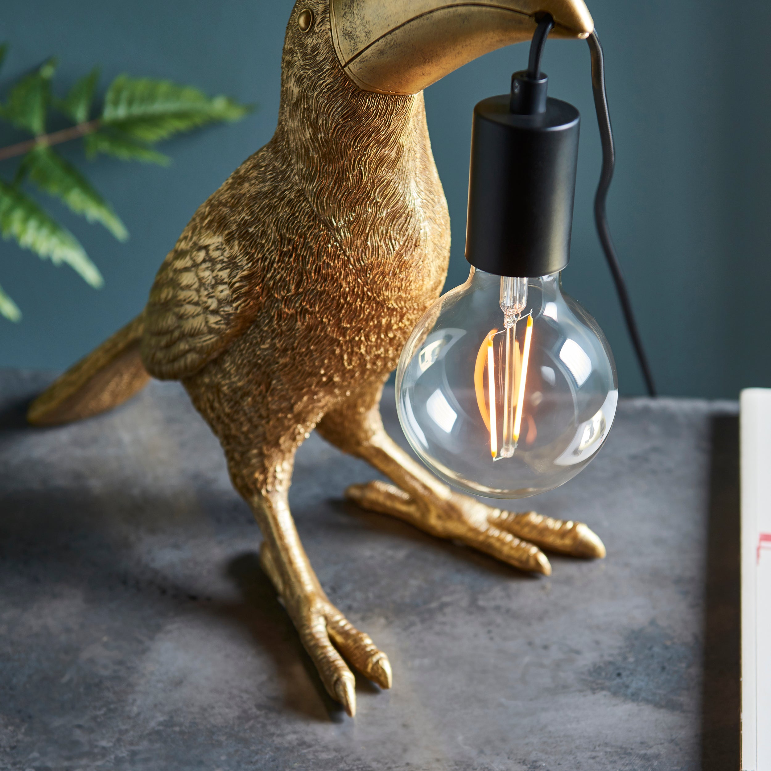 Endon Beaky The Toucan Table Lamp - Vintage Gold