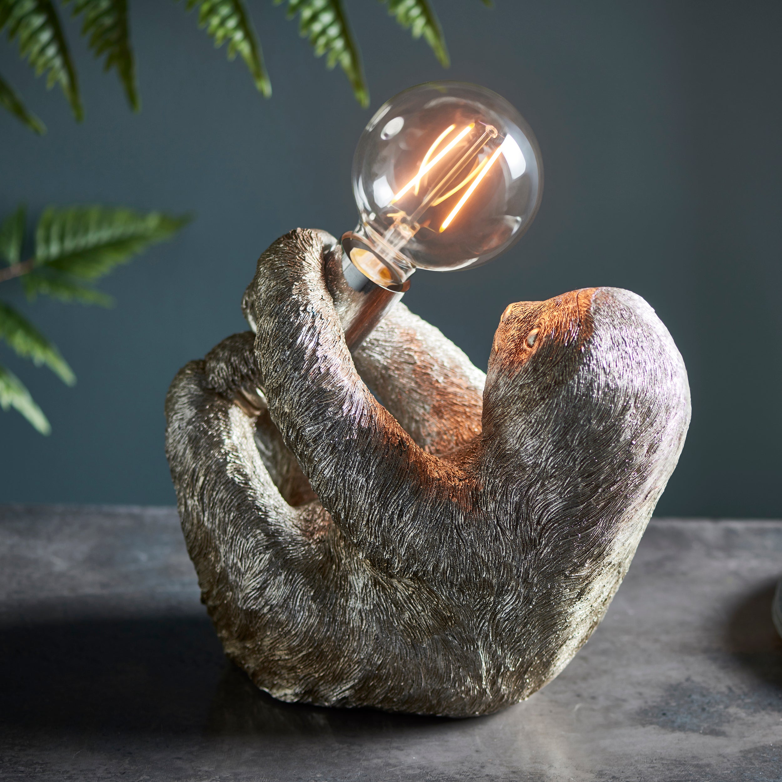 Endon Sleepy Sloth Table Lamp - Vintage Silver