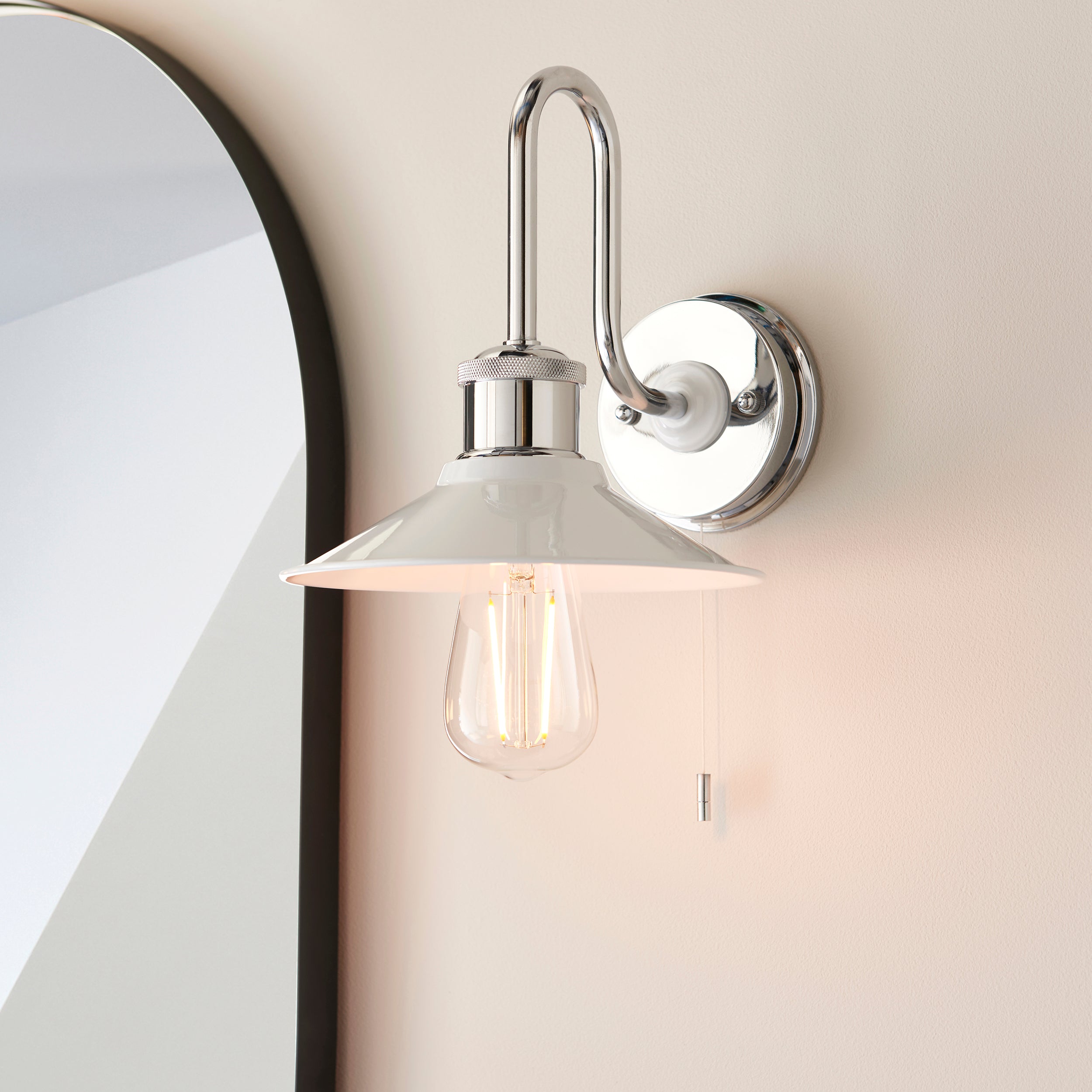 Endon Angler Single Light Wall - Polished Chrome