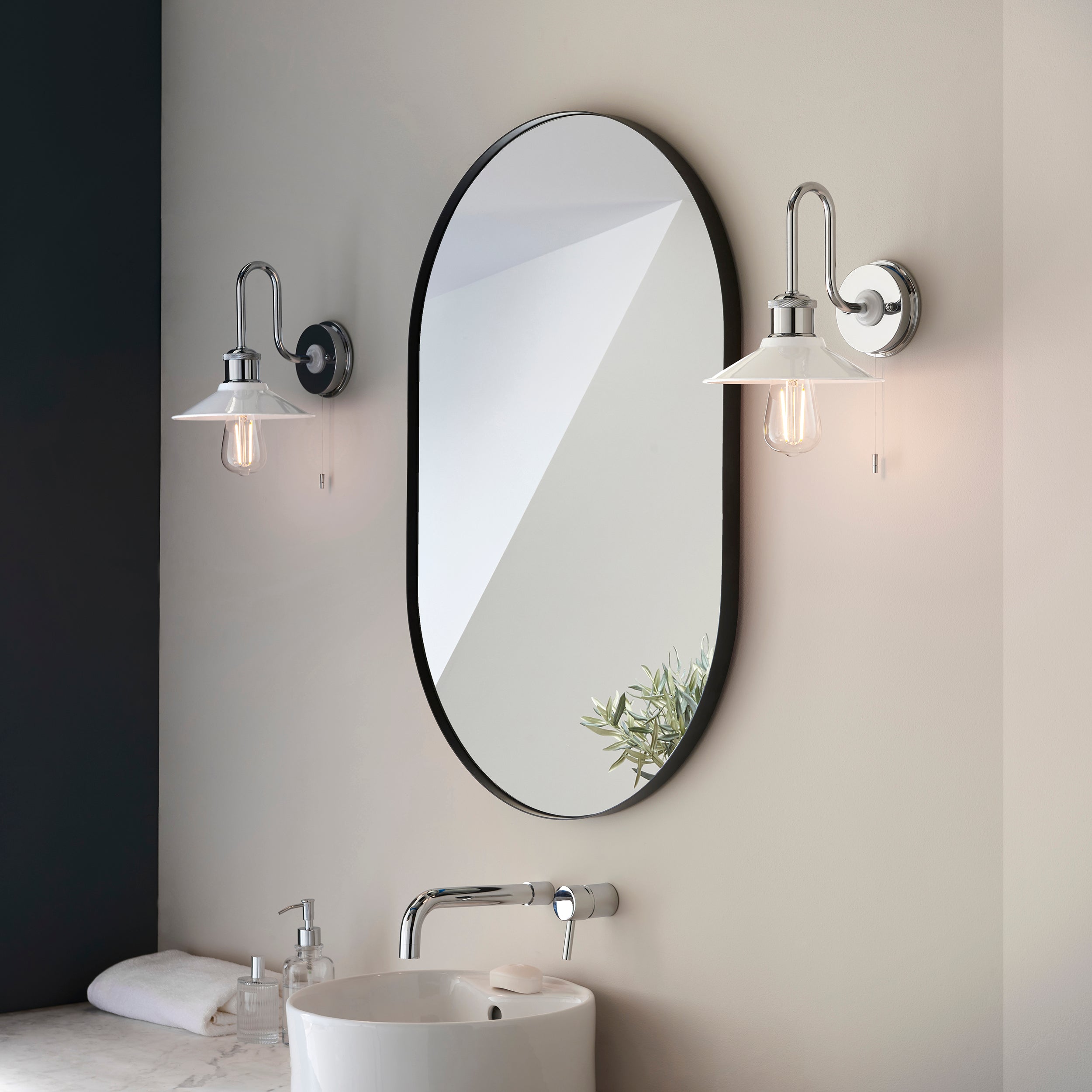Endon Angler Single Light Wall - Polished Chrome