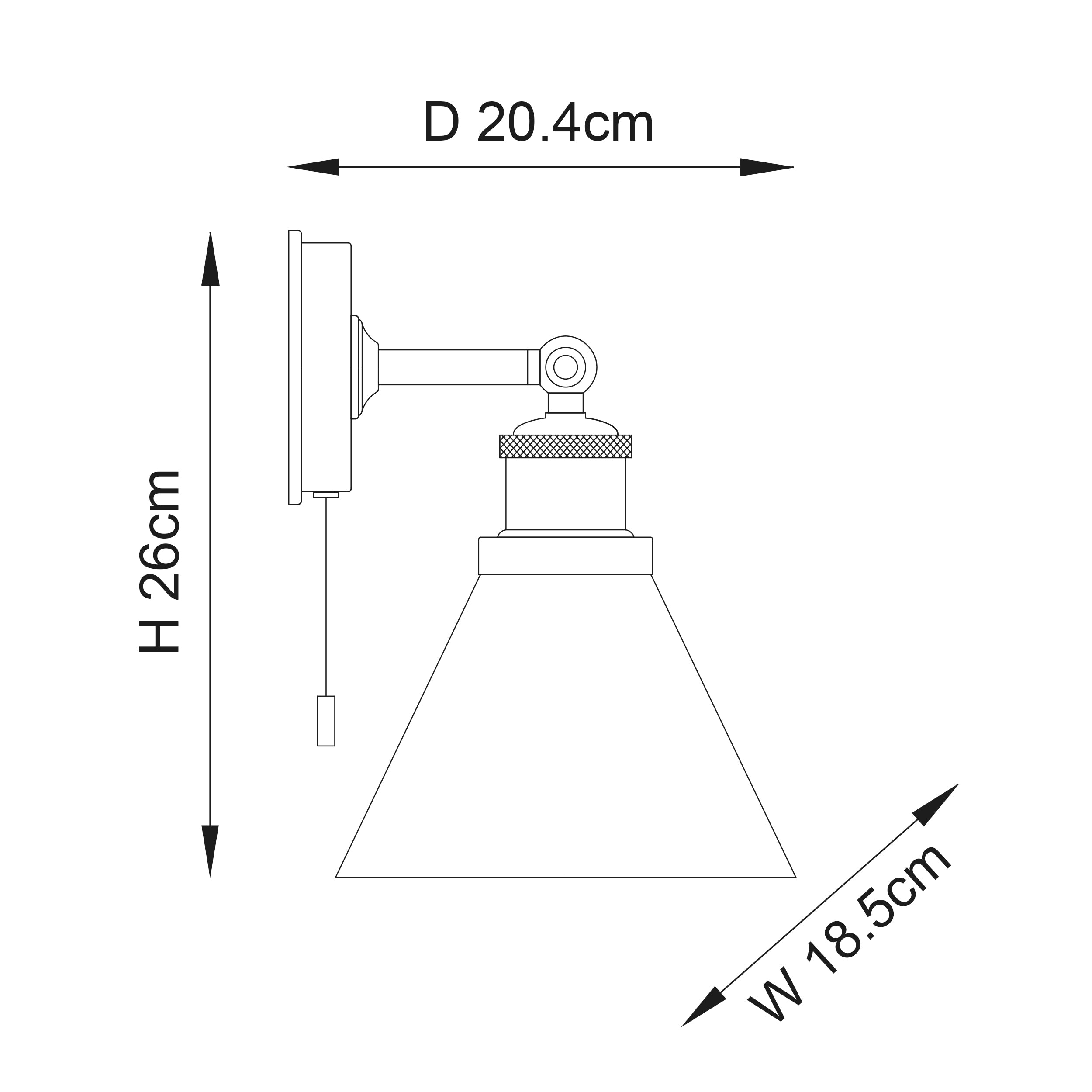 Endon Maldon IP44 Wall Light - Chrome Plated & Clear Coned Glass