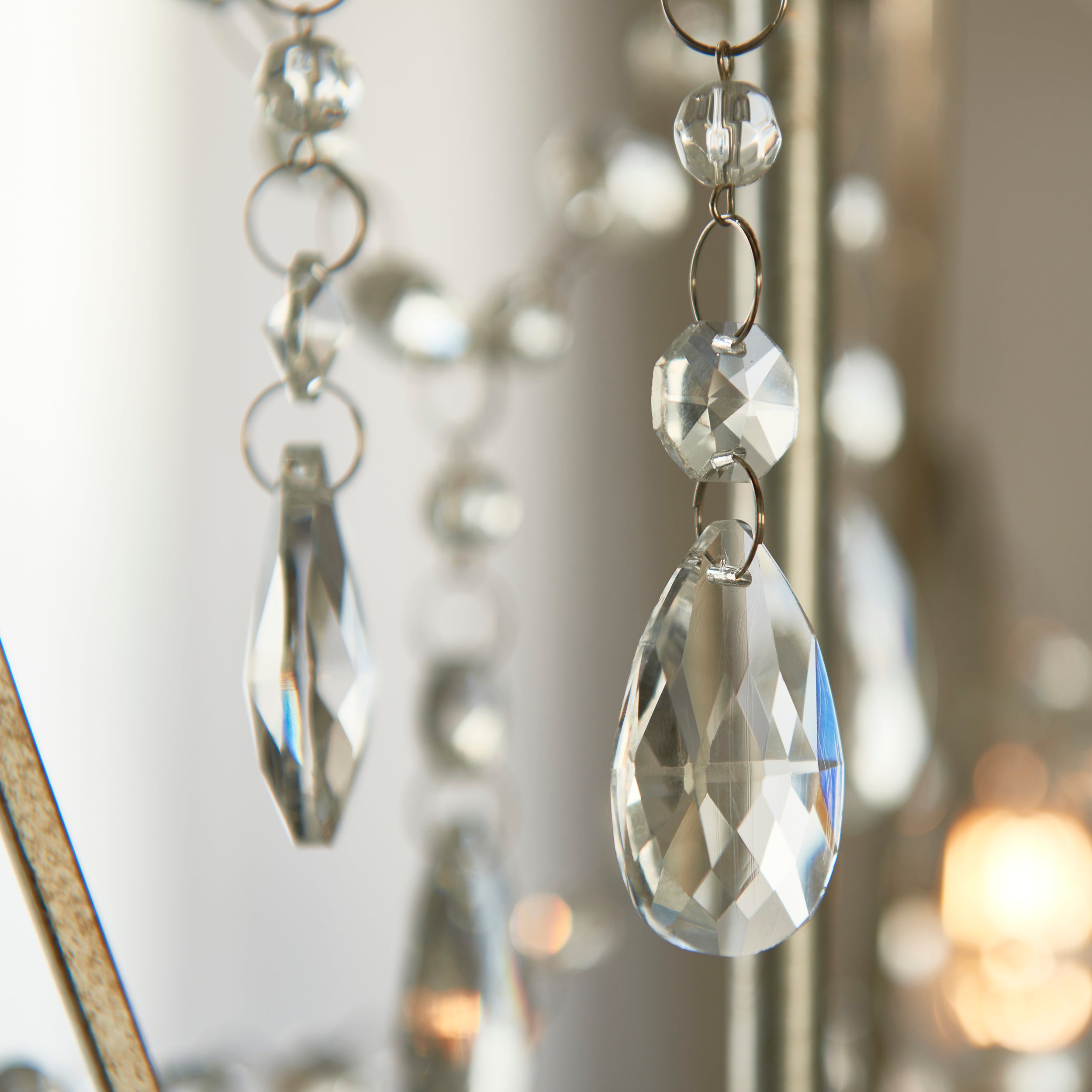 Endon Berkley 3 Light Chandelier - Aged Silver & Crystal Glass