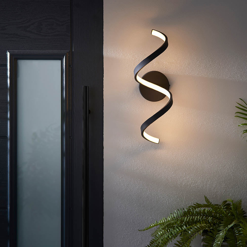 Endon Astral Single Light Wall - Textured Black & White Silicone