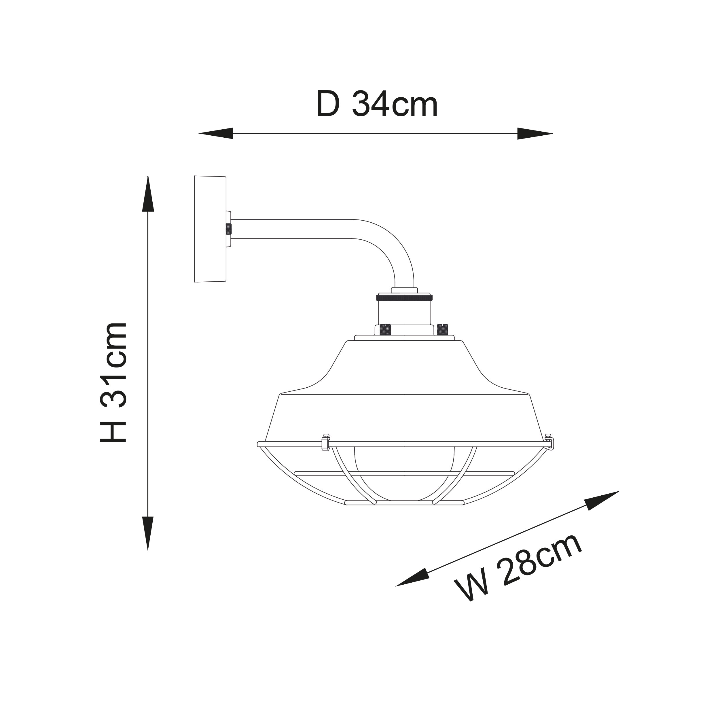 Endon Coop Caged Single Wall Light - Textured Black