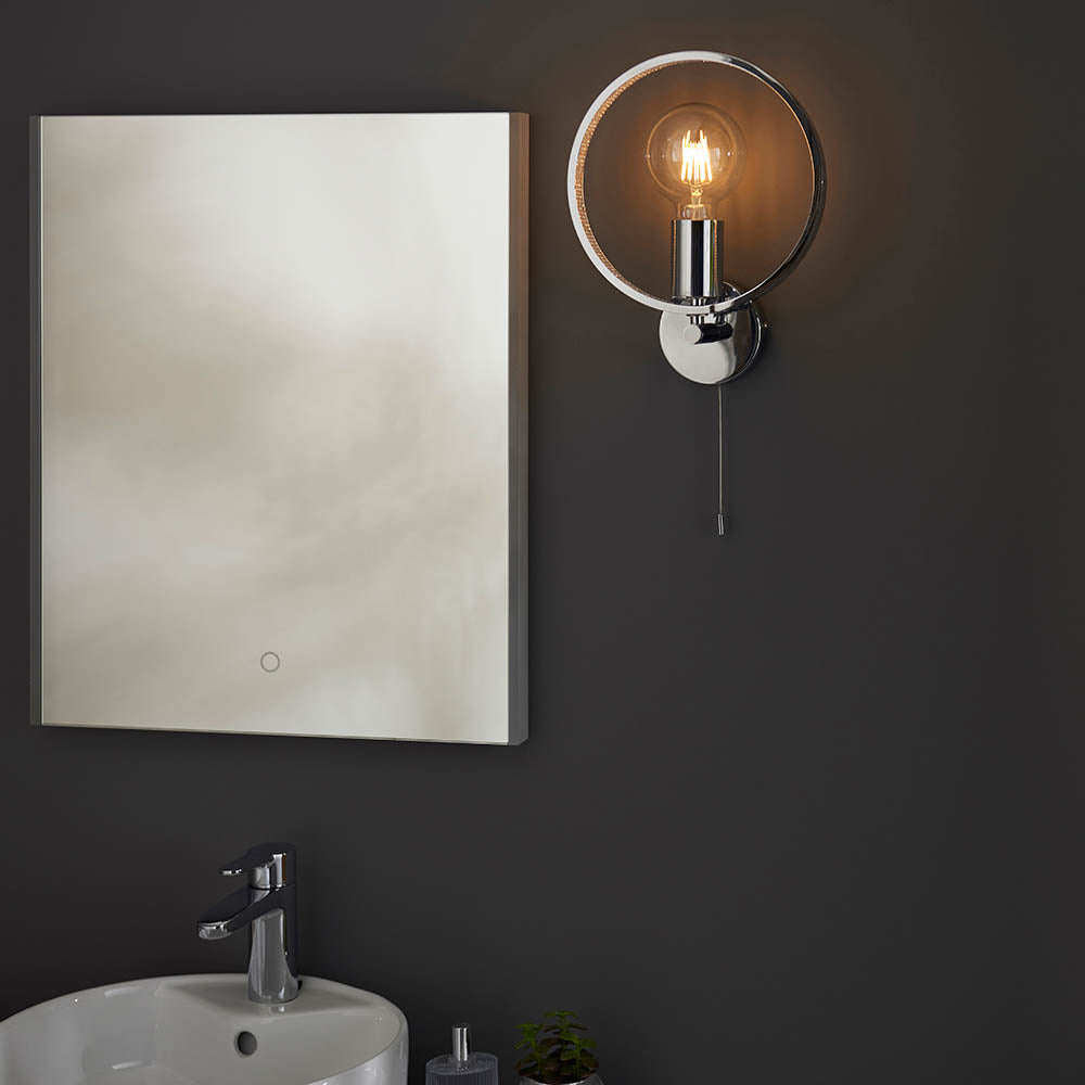 Endon Merola Single Light Wall - Chrome Plate & Clear Faceted Acrylic