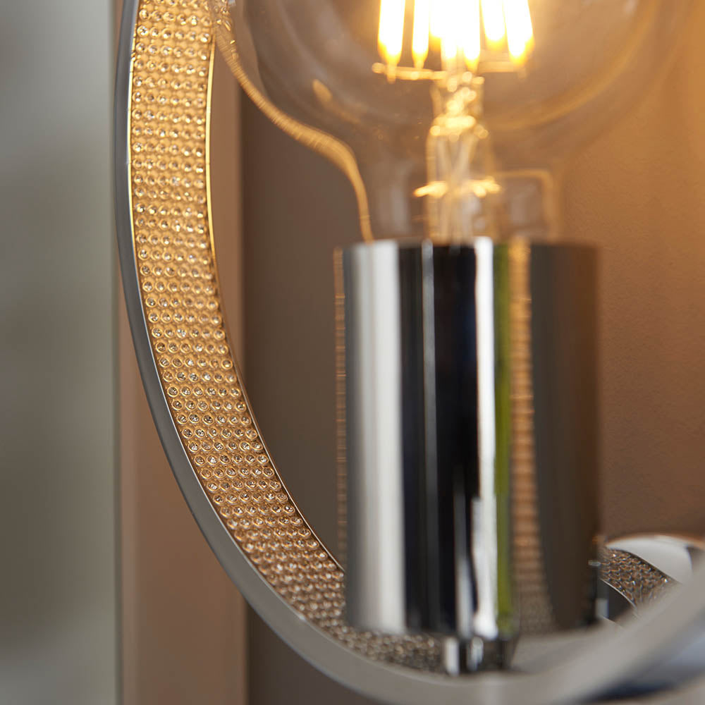 Endon Merola Single Light Wall - Chrome Plate & Clear Faceted Acrylic