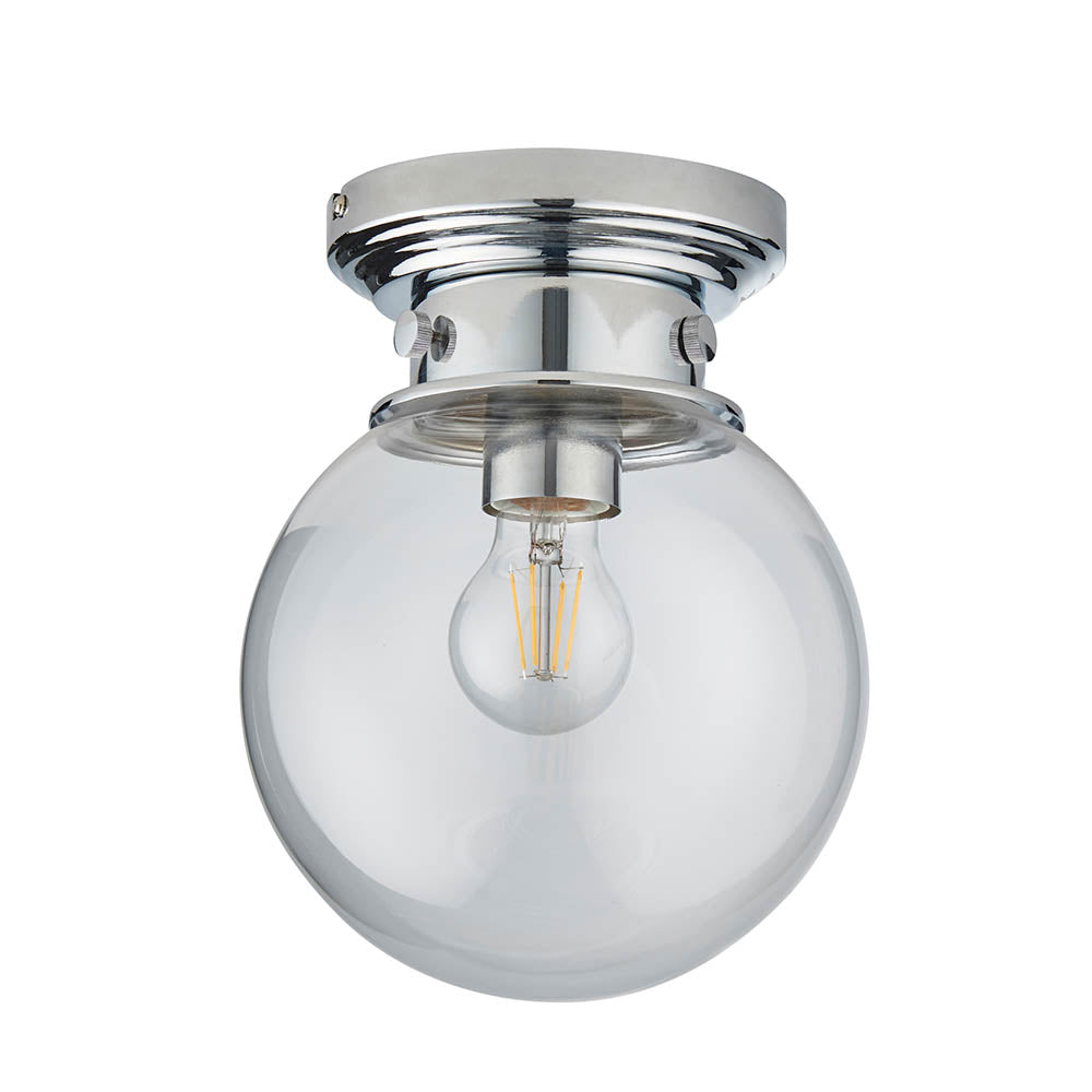 Endon Cheswick Single Light Flush - Chrome Plate & Clear Glass
