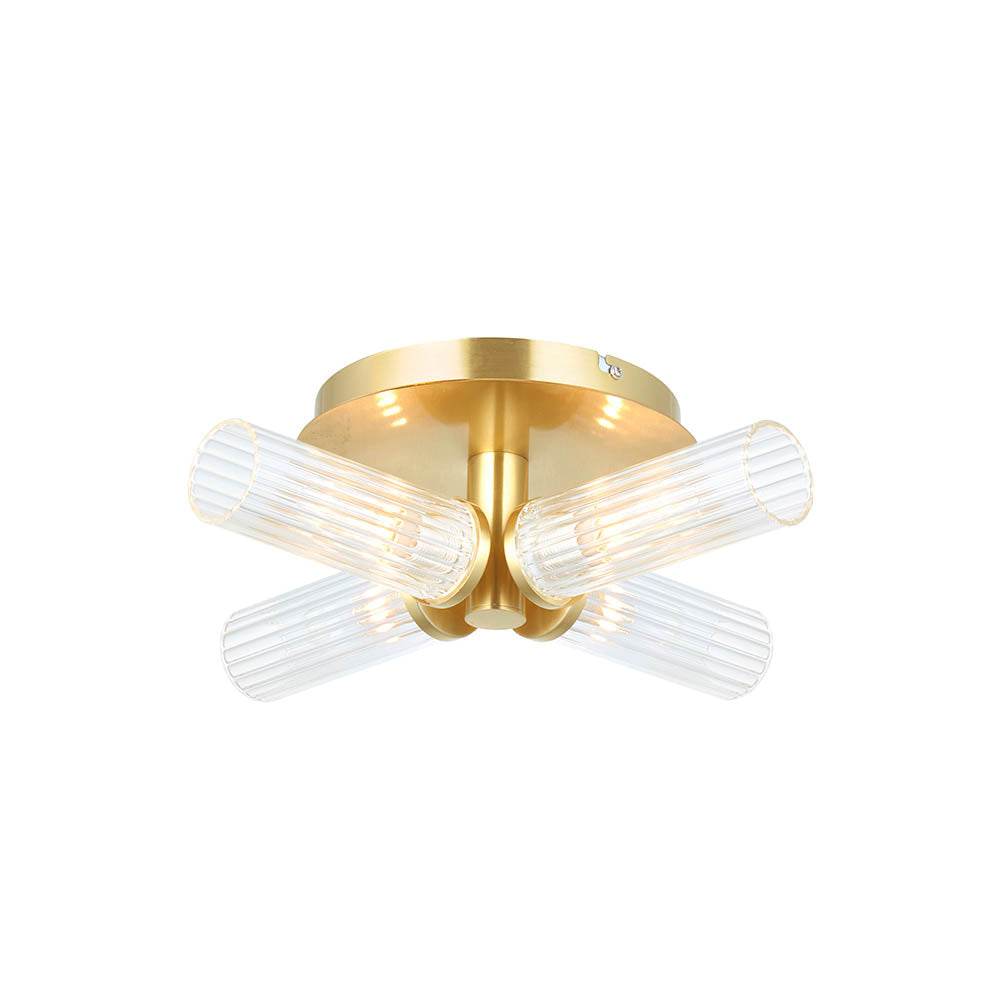 Endon Talo 4 Light Semi Flush - Satin Brass