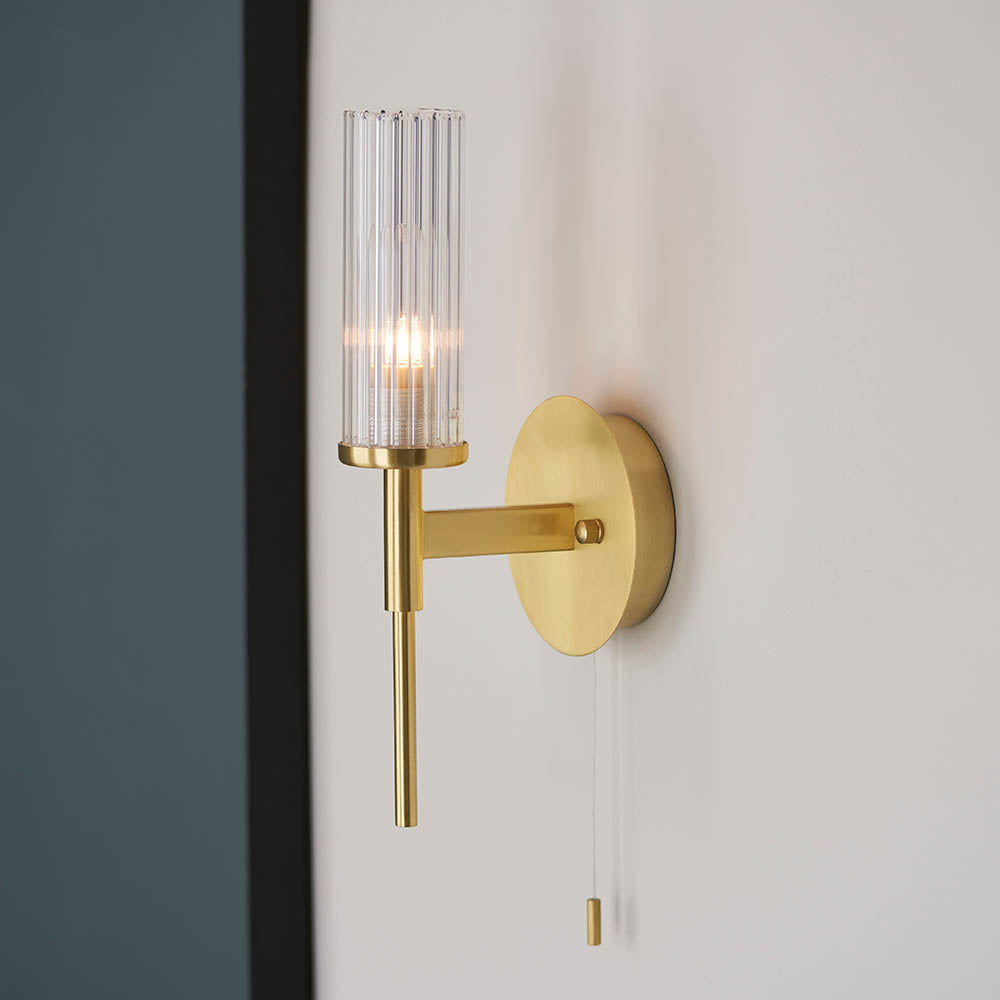 Endon Talo Single Light Wall - Satin Brass