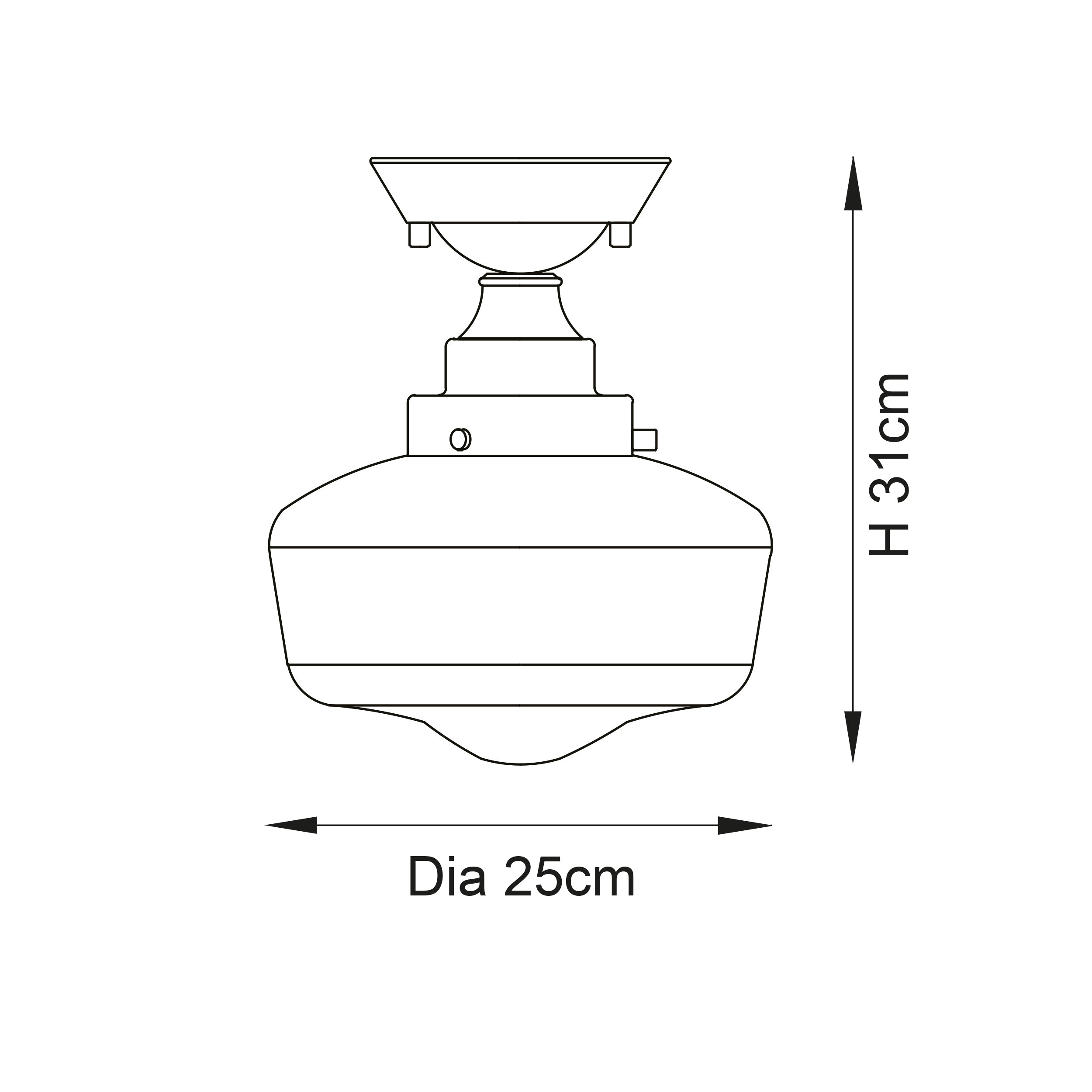 Endon Camberley Semi Flush Ceiling Light - Bright Nickel With Clear Glass