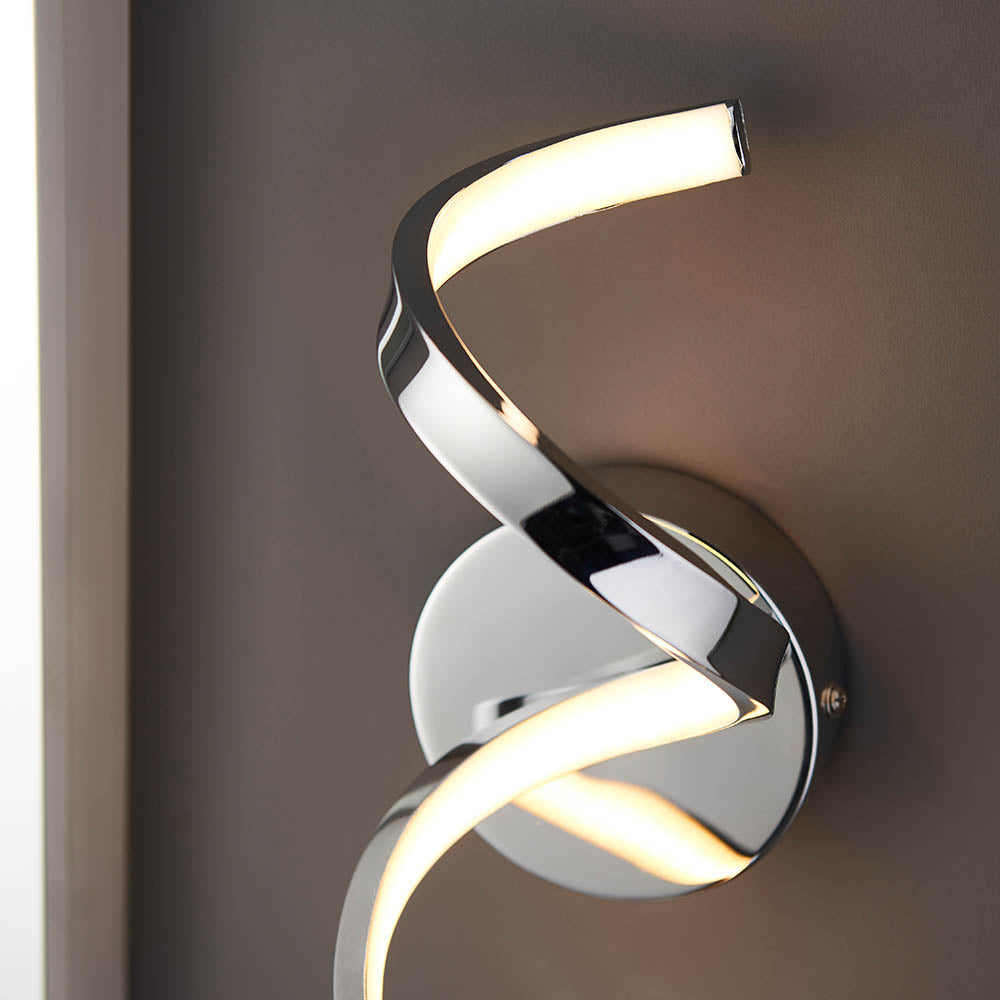 Endon Astral Single Light Wall - Chrome Plate & White Silicone