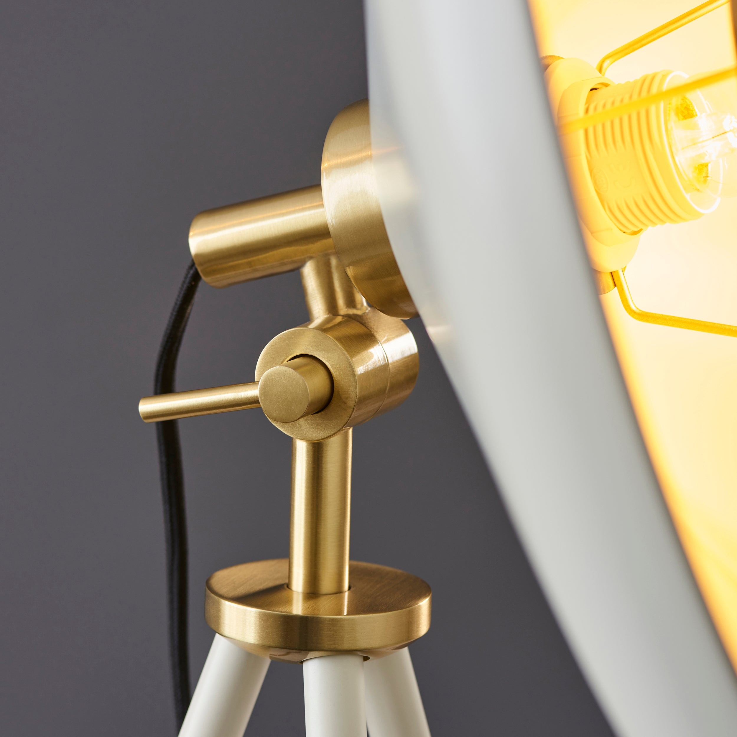 Endon Satellite Coned Floor Light - Brushed Brass Plate & Warm White