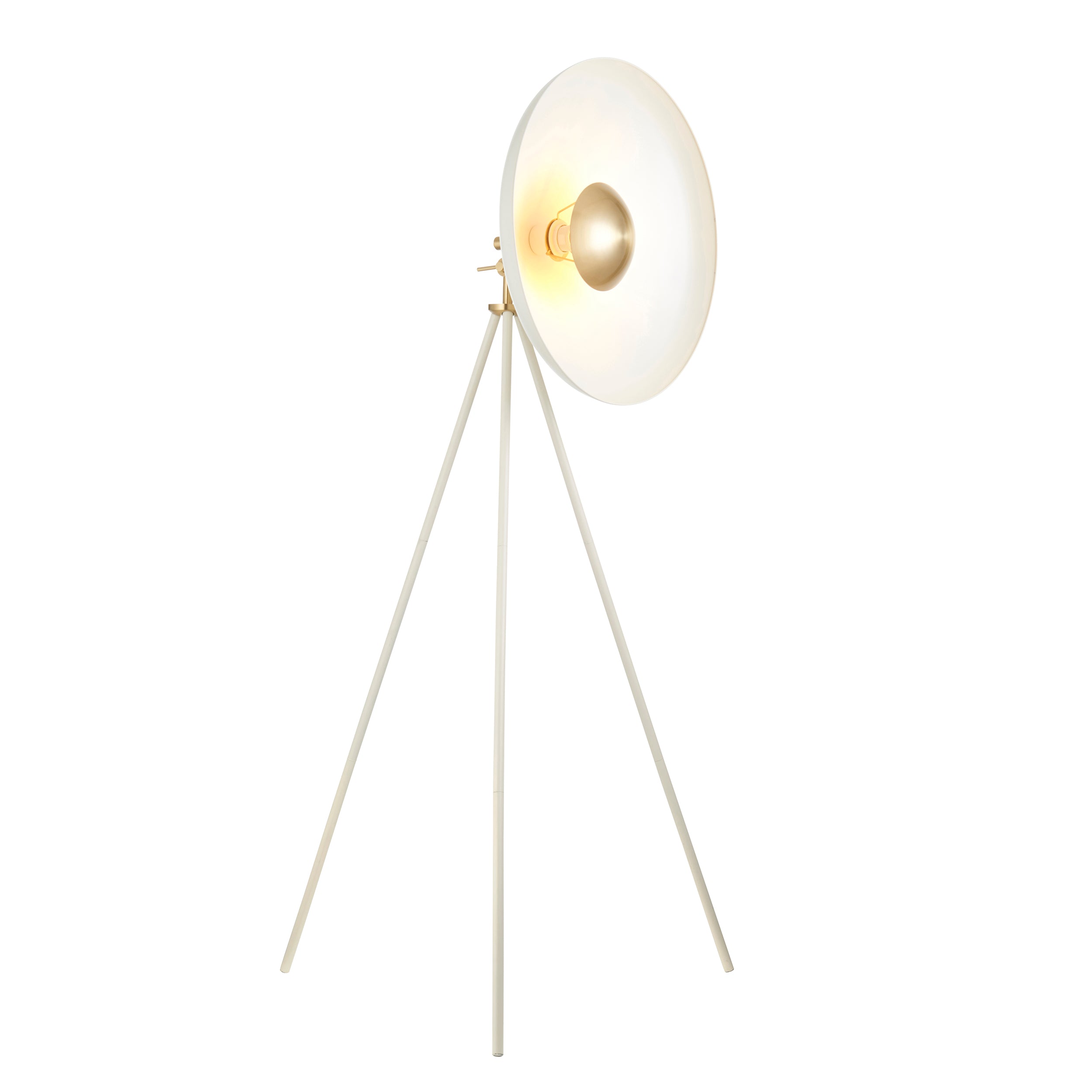 Endon Satellite Coned Floor Light - Brushed Brass Plate & Warm White