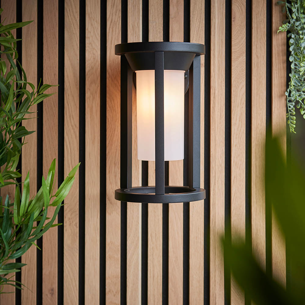 Endon Braden Single Light Wall - Textured Black & White Pc