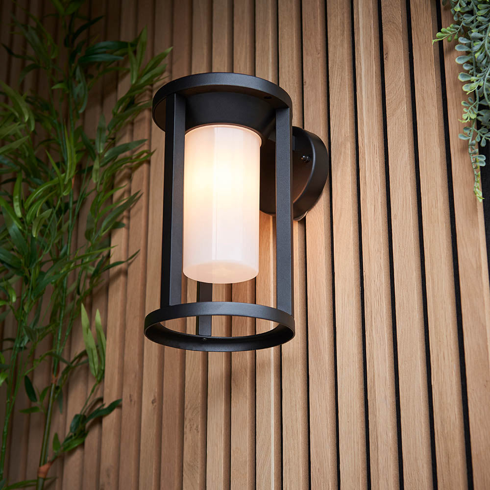 Endon Braden Single Light Wall - Textured Black & White Pc
